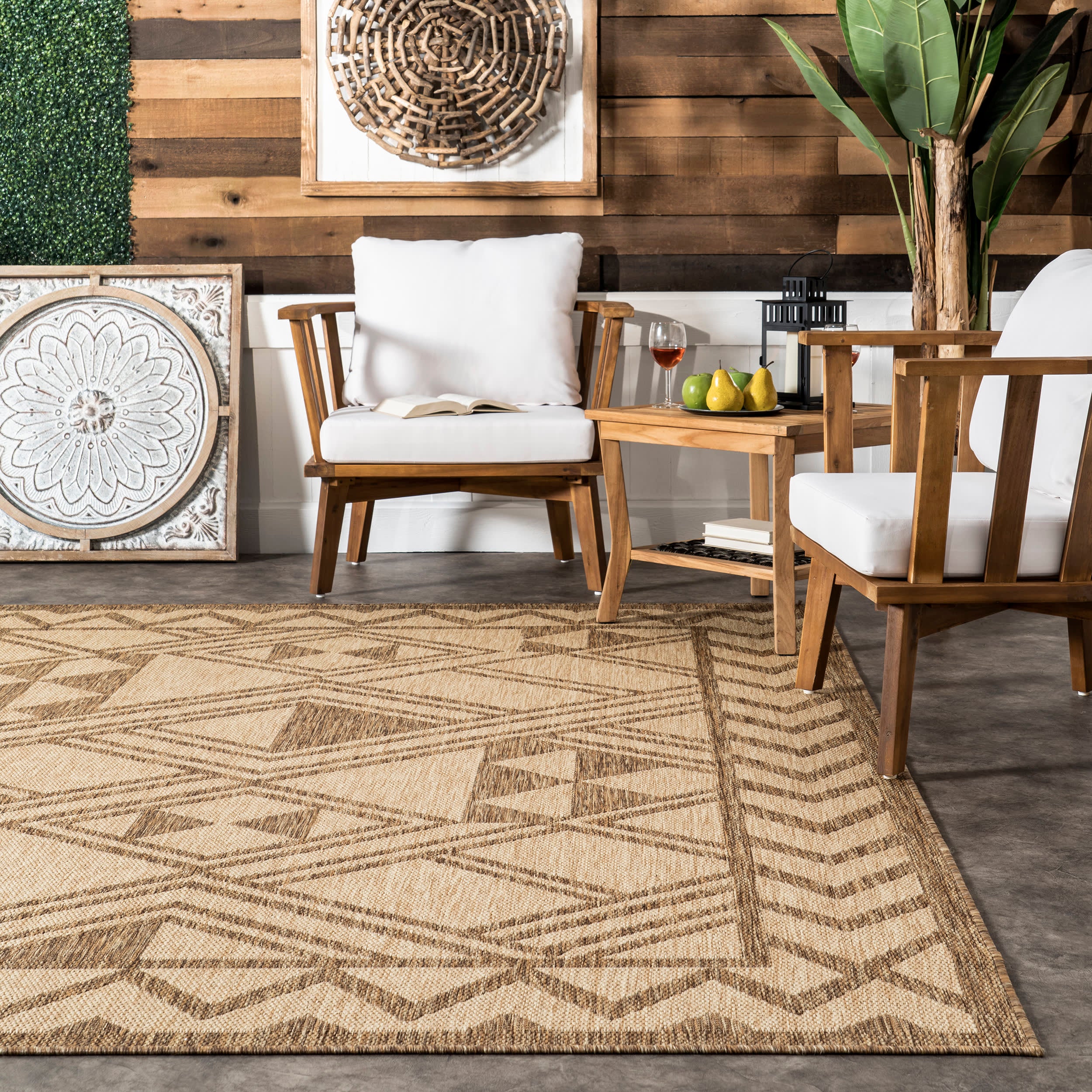 Kelly Transitional Indoor/Outdoor Rug | Brown - Image 4