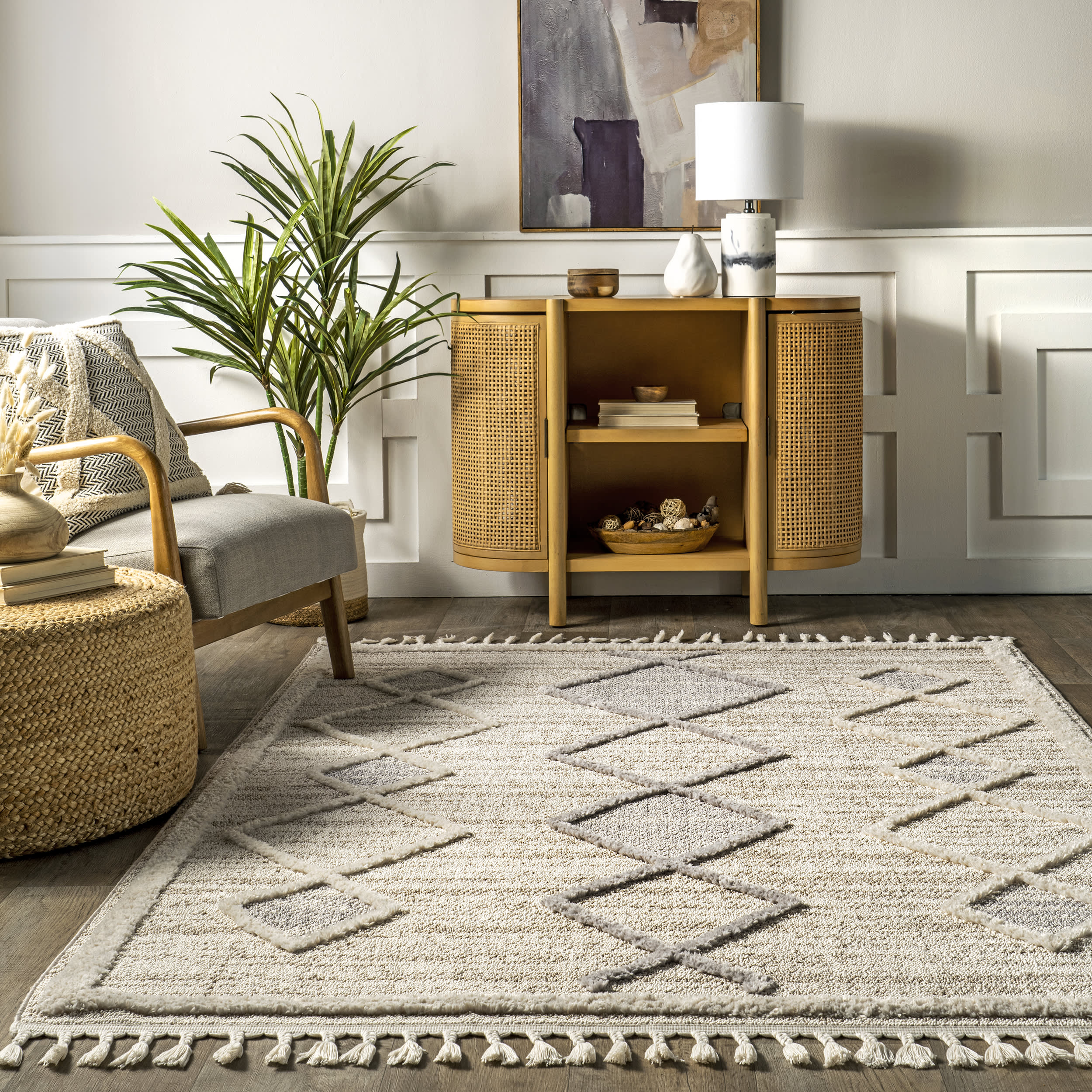 Kelsey Moroccan Raised Rug | Beige - Image 4