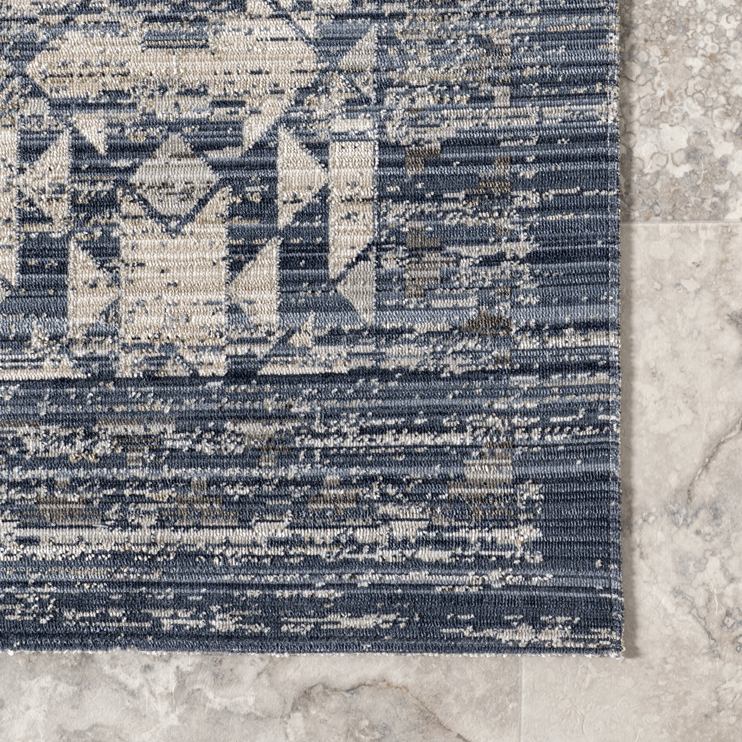 Kelsie Kaleidoscope Washable Indoor/Outdoor Rug | Blue - Image 3