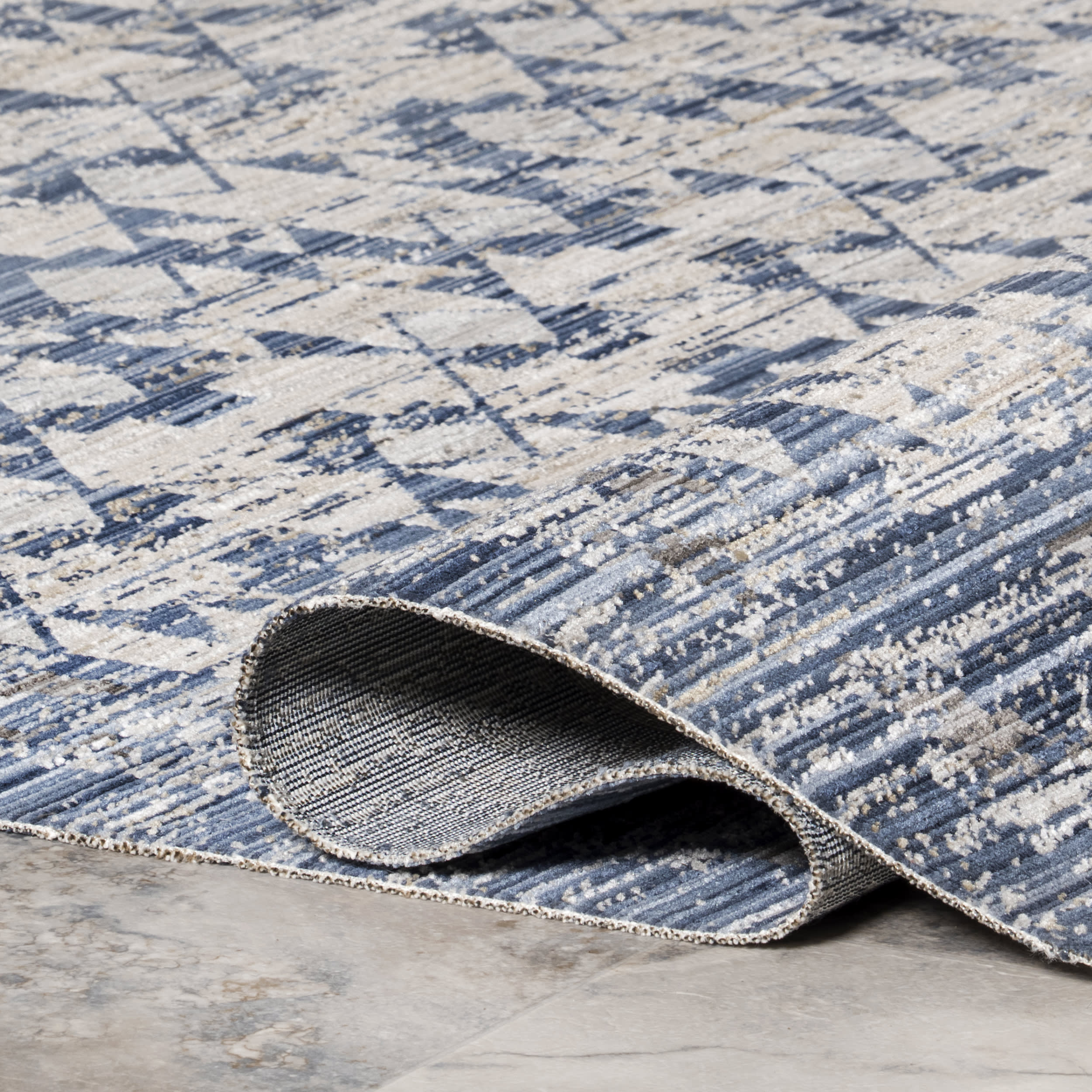 Kelsie Kaleidoscope Washable Indoor/Outdoor Rug | Blue - Image 9
