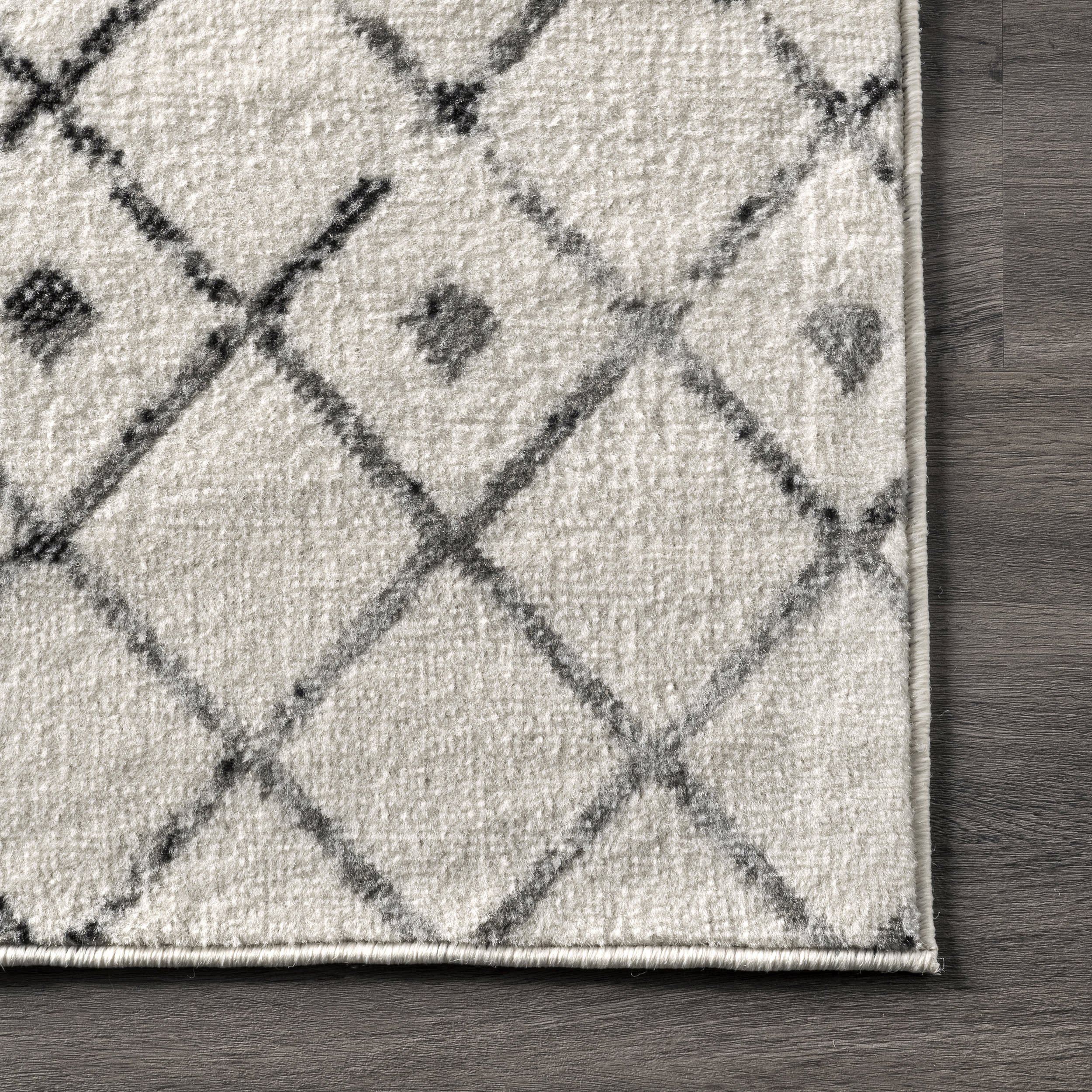 Kendyll Modern Trellis Rug | Grey - Image 3