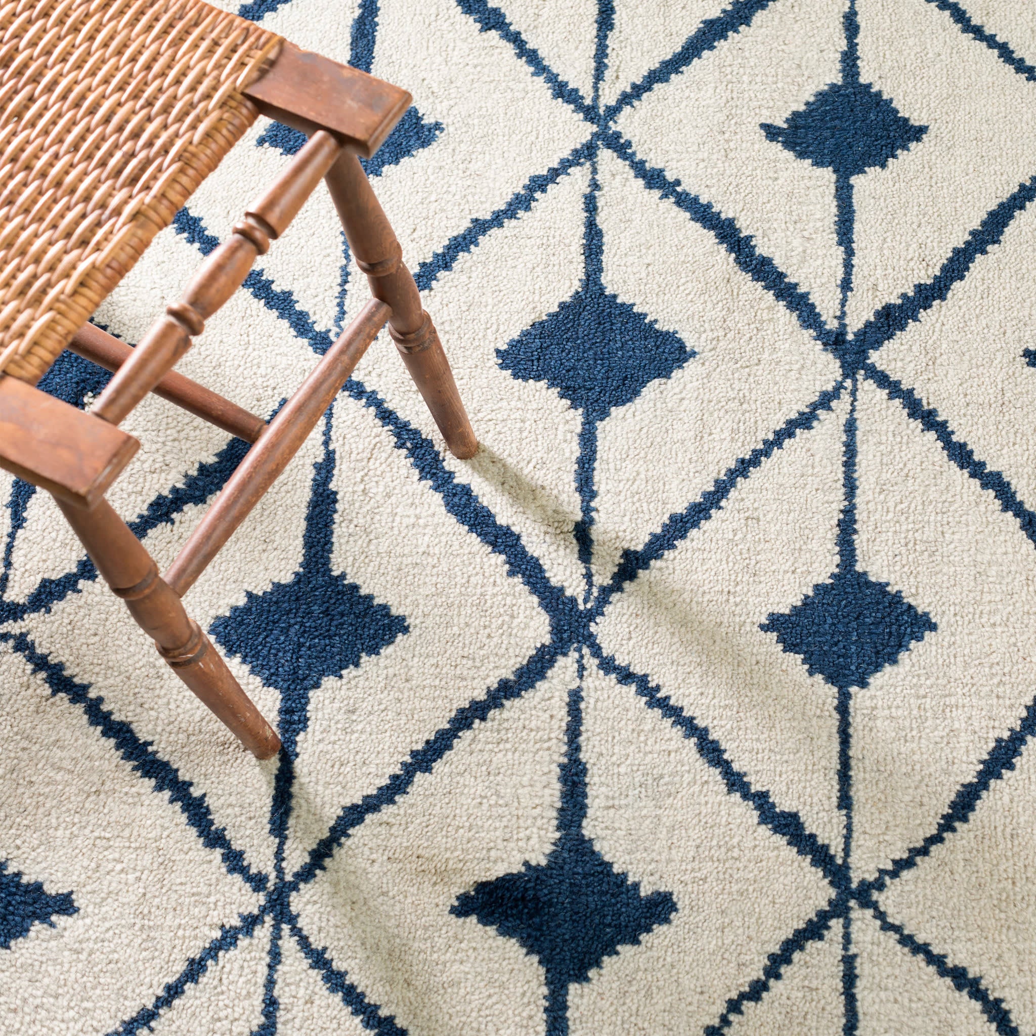 Kenitra Hand Knotted Wool Rug | Indigo - Image 2