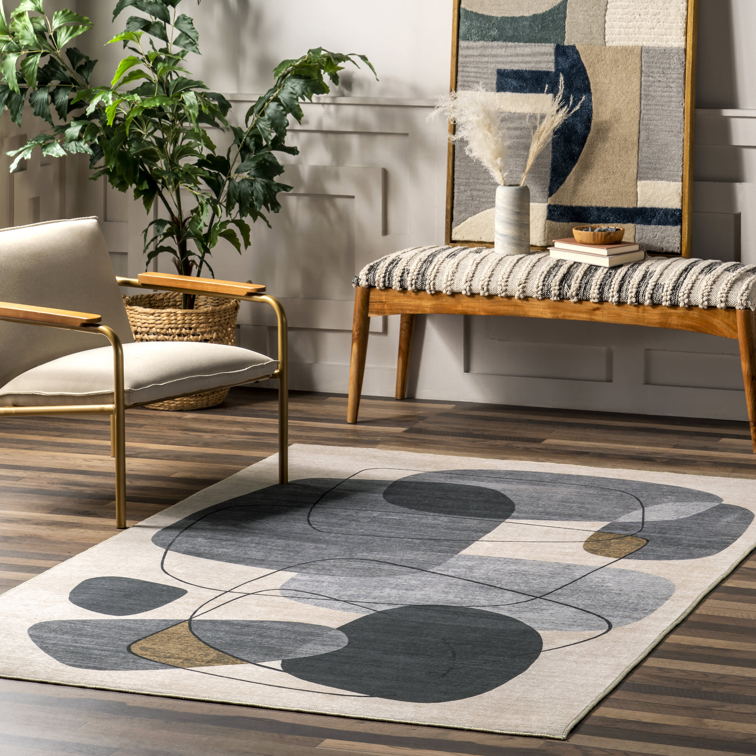 Kenley Stone Washable Indoor/Outdoor Rug | Grey - Image 8