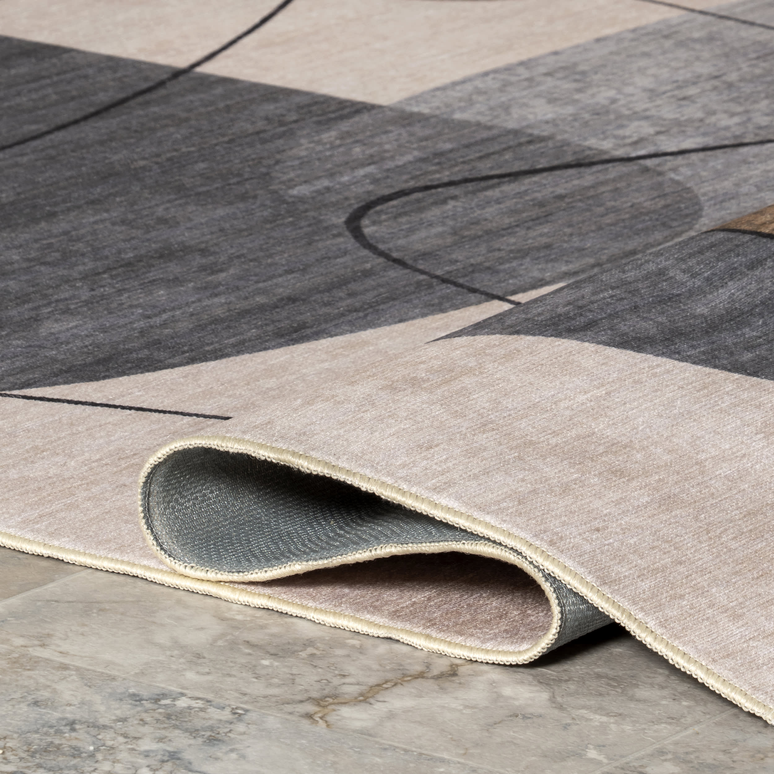 Kenley Stone Washable Indoor/Outdoor Rug | Grey - Image 9