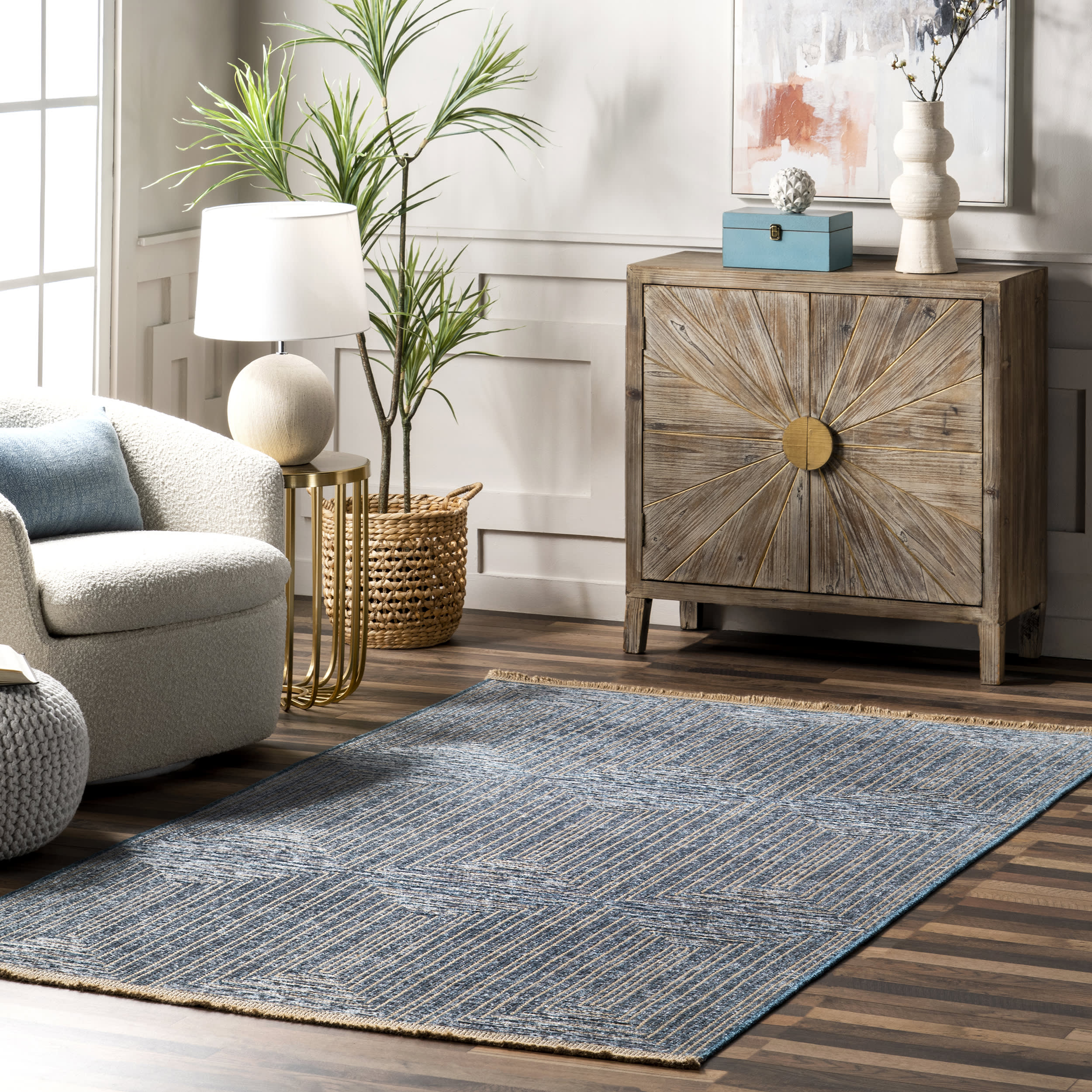 Kenna Geometric Rug | Blue - Image 2
