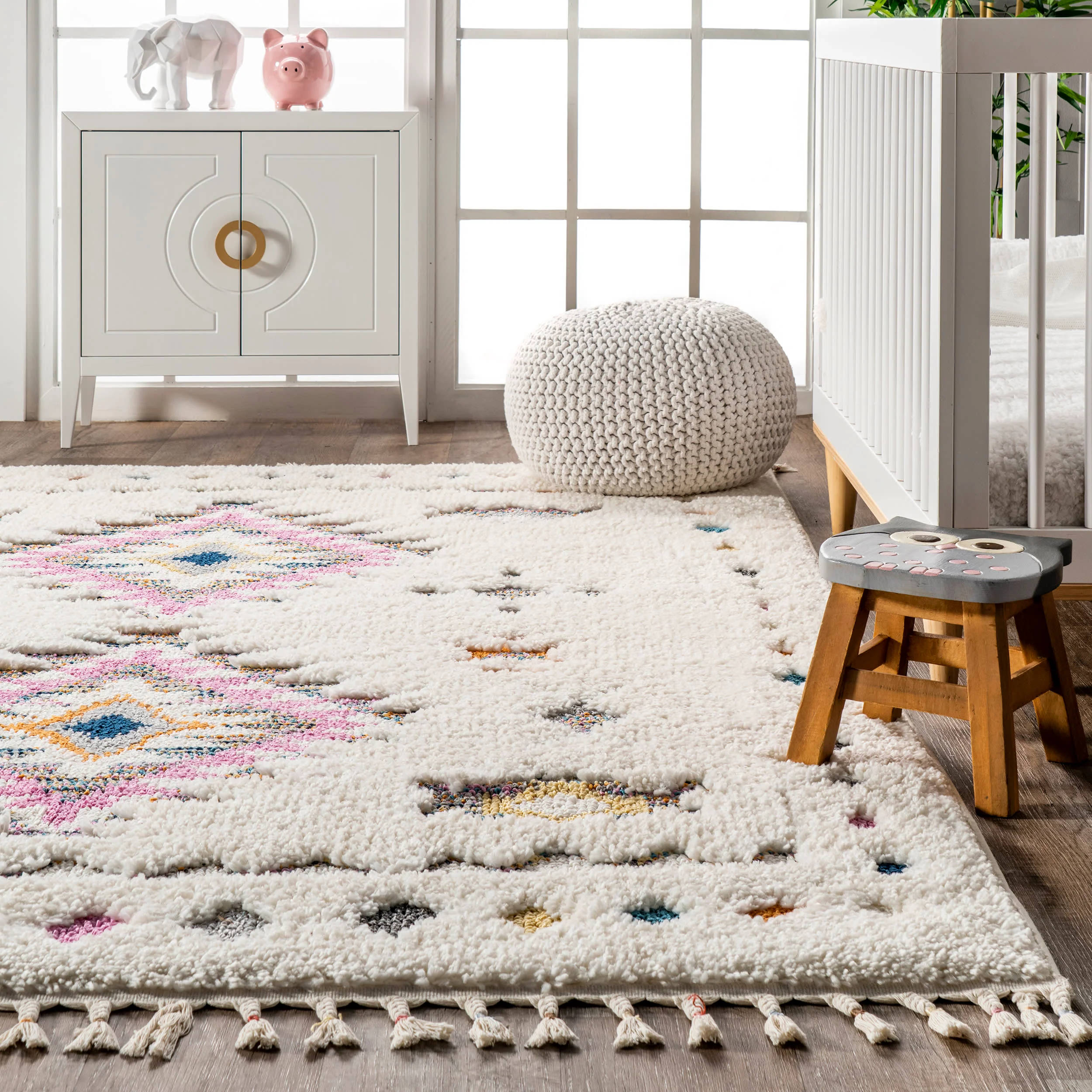Kenzie Carved Shag Rug | Off White - Image 4