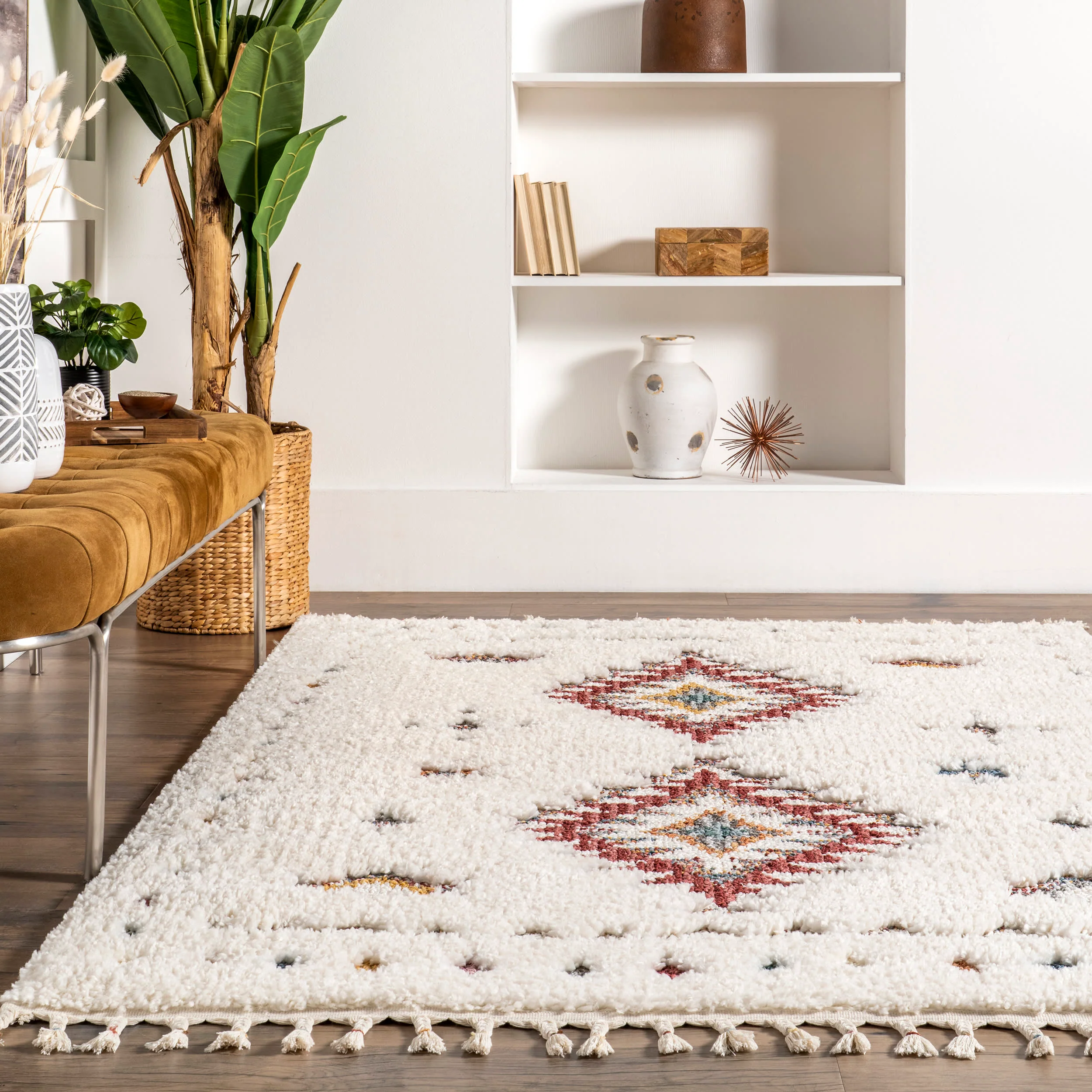 Kenzie Carved Shag Rug | Rust - Image 4
