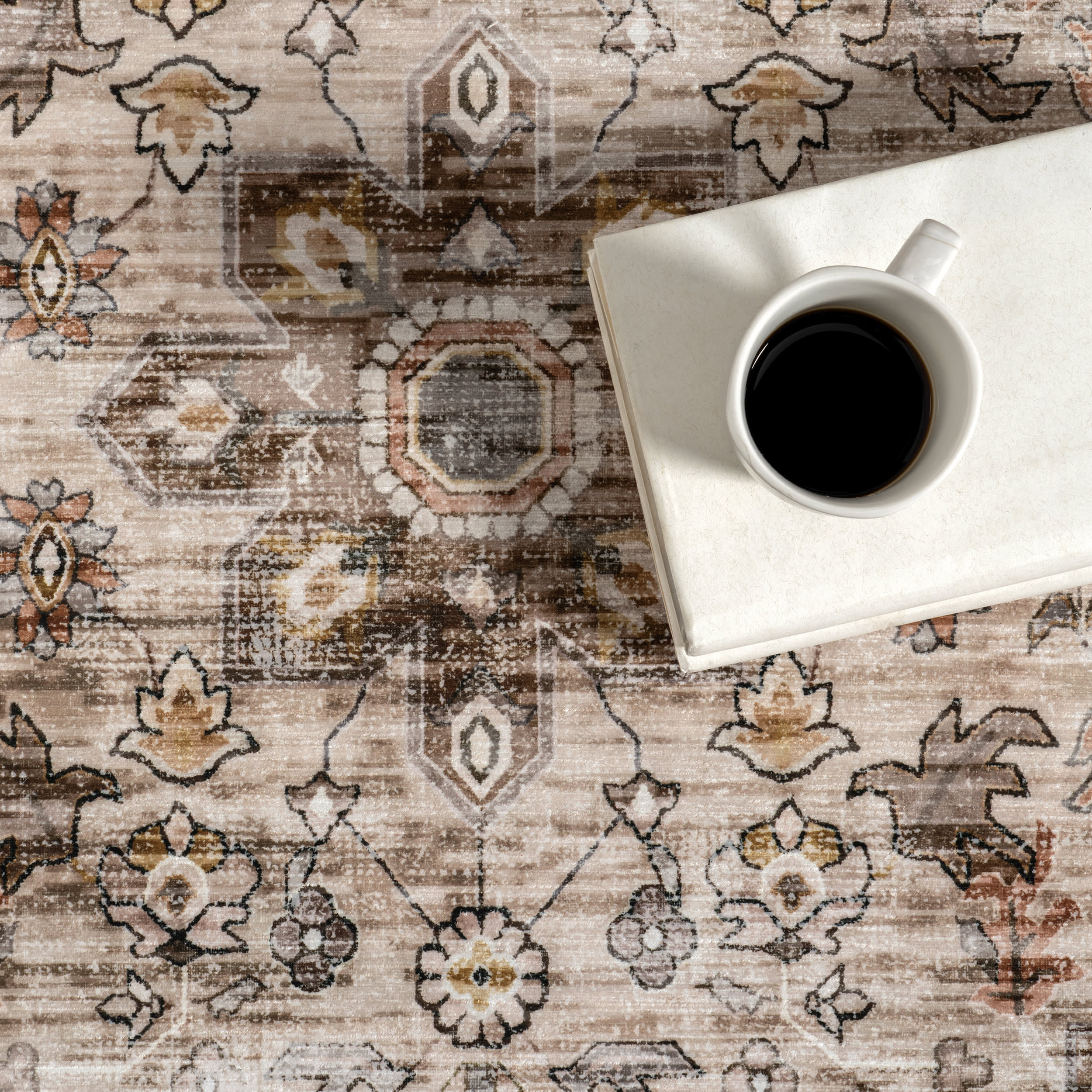 Keyara Spill Proof Washable Rug | Dark Brown - Image 8