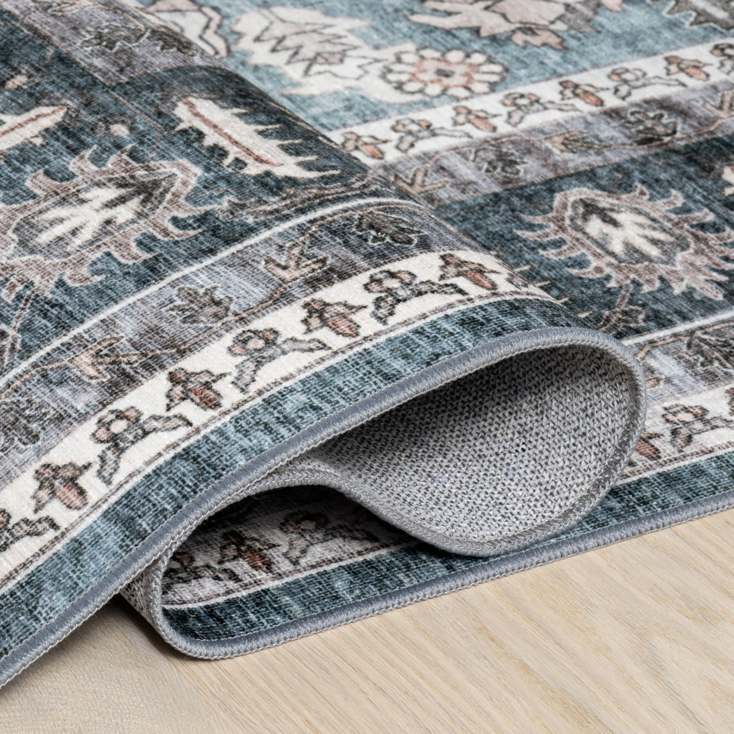 Keyara Spill Proof Washable Rug | Green - Image 9