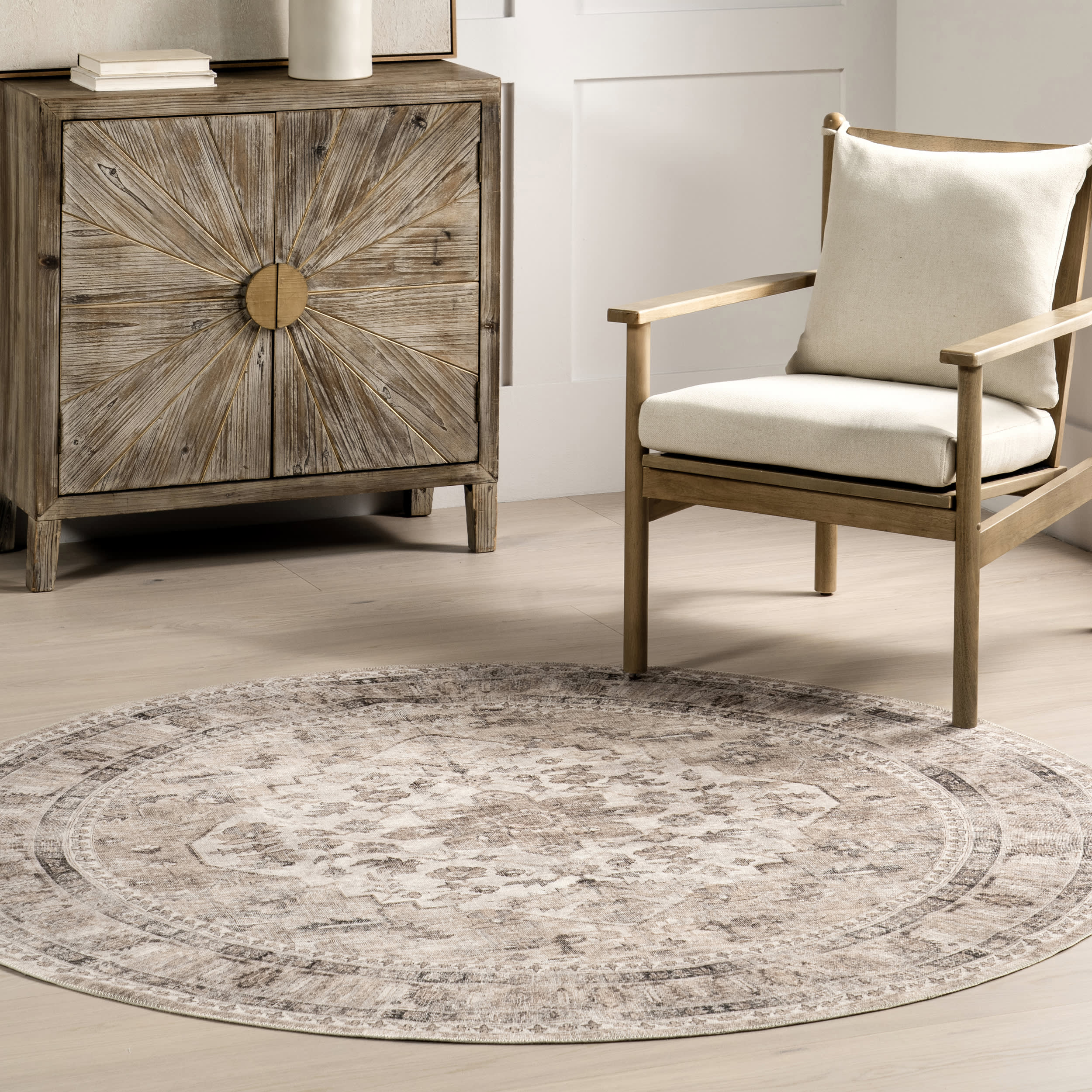 Keyara Spill Proof Washable Rug | Stone - Image 2