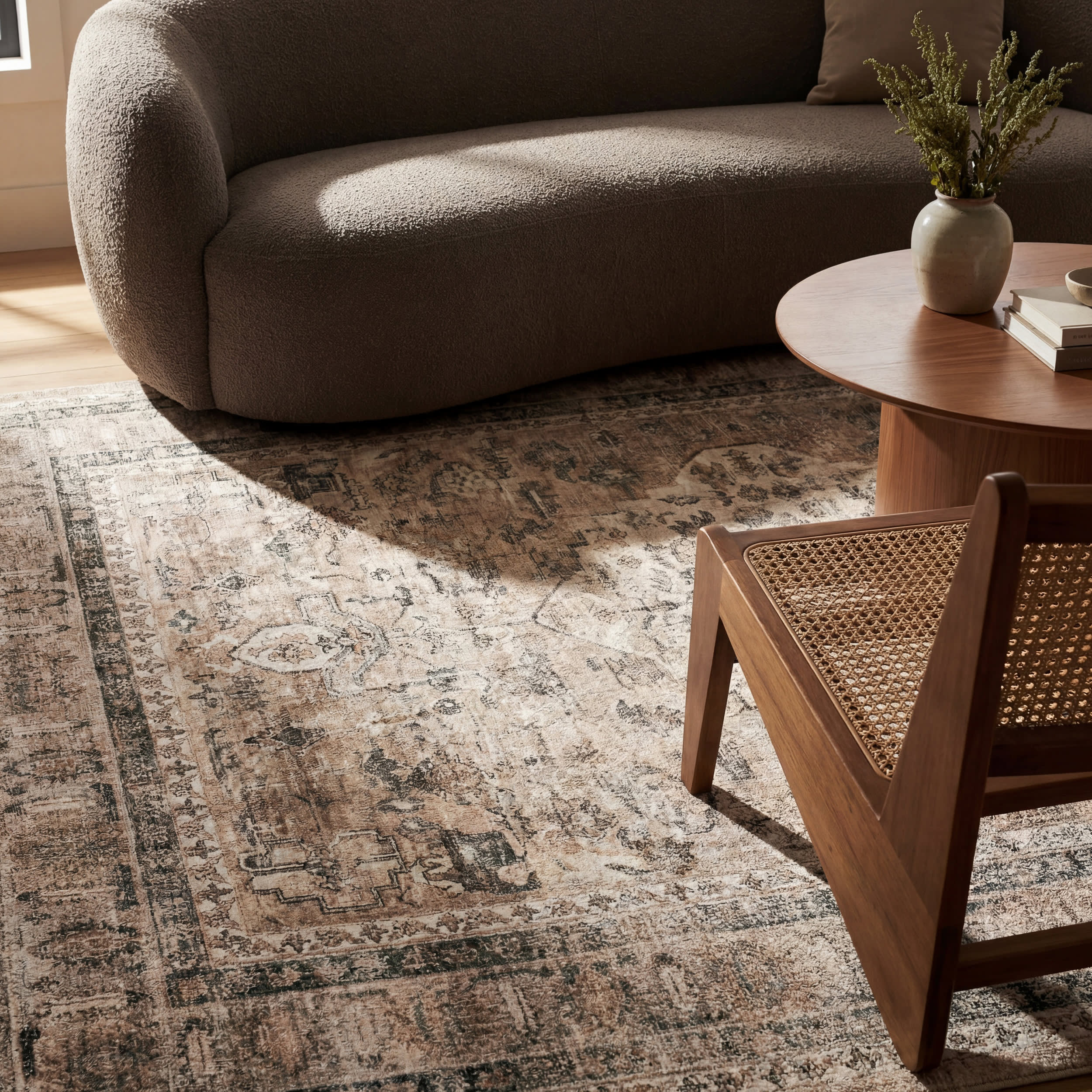 Keyara Spill Proof Washable Rug | Stone - Image 4