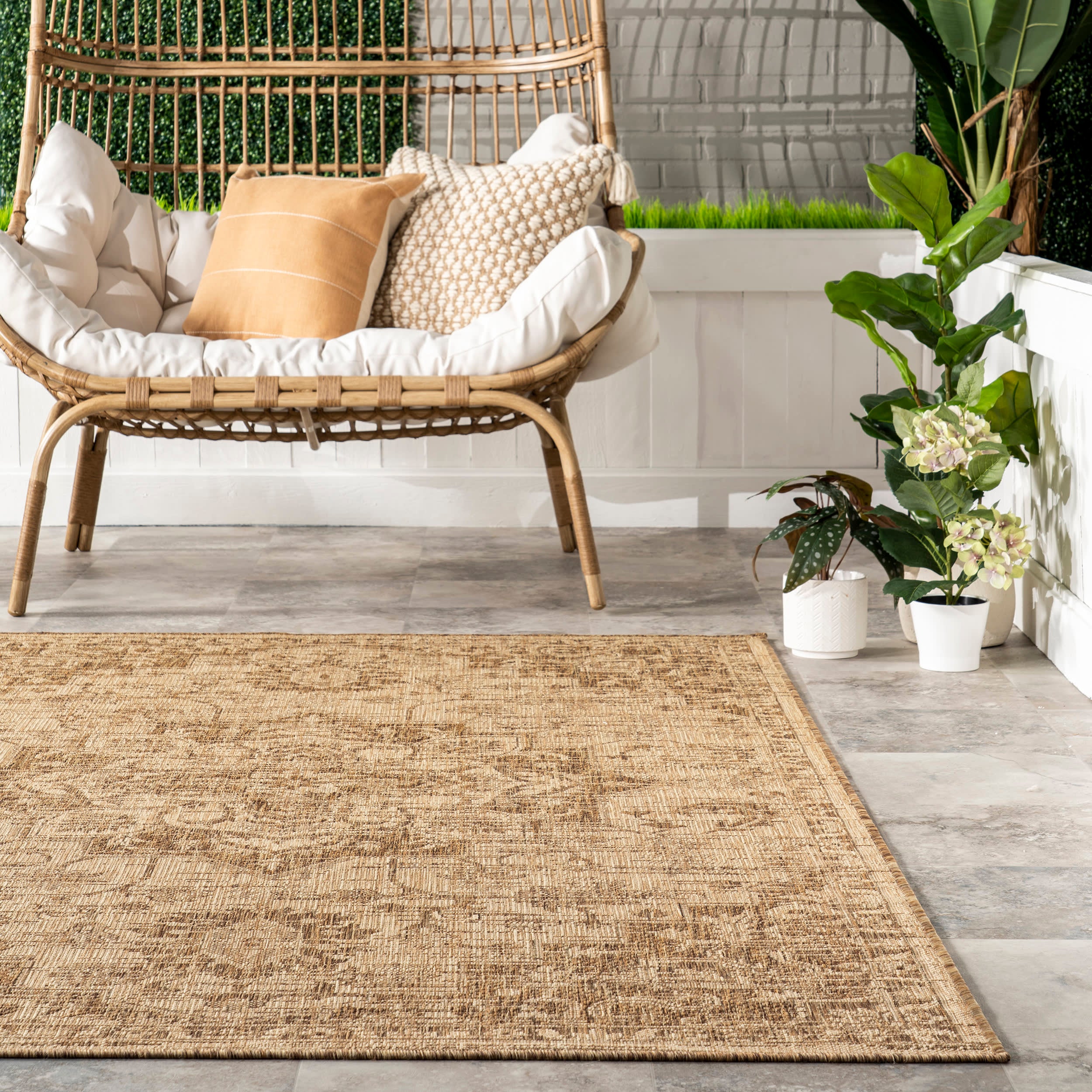 Khai Indoor/Outdoor Medallion Rug | Brown - Image 4
