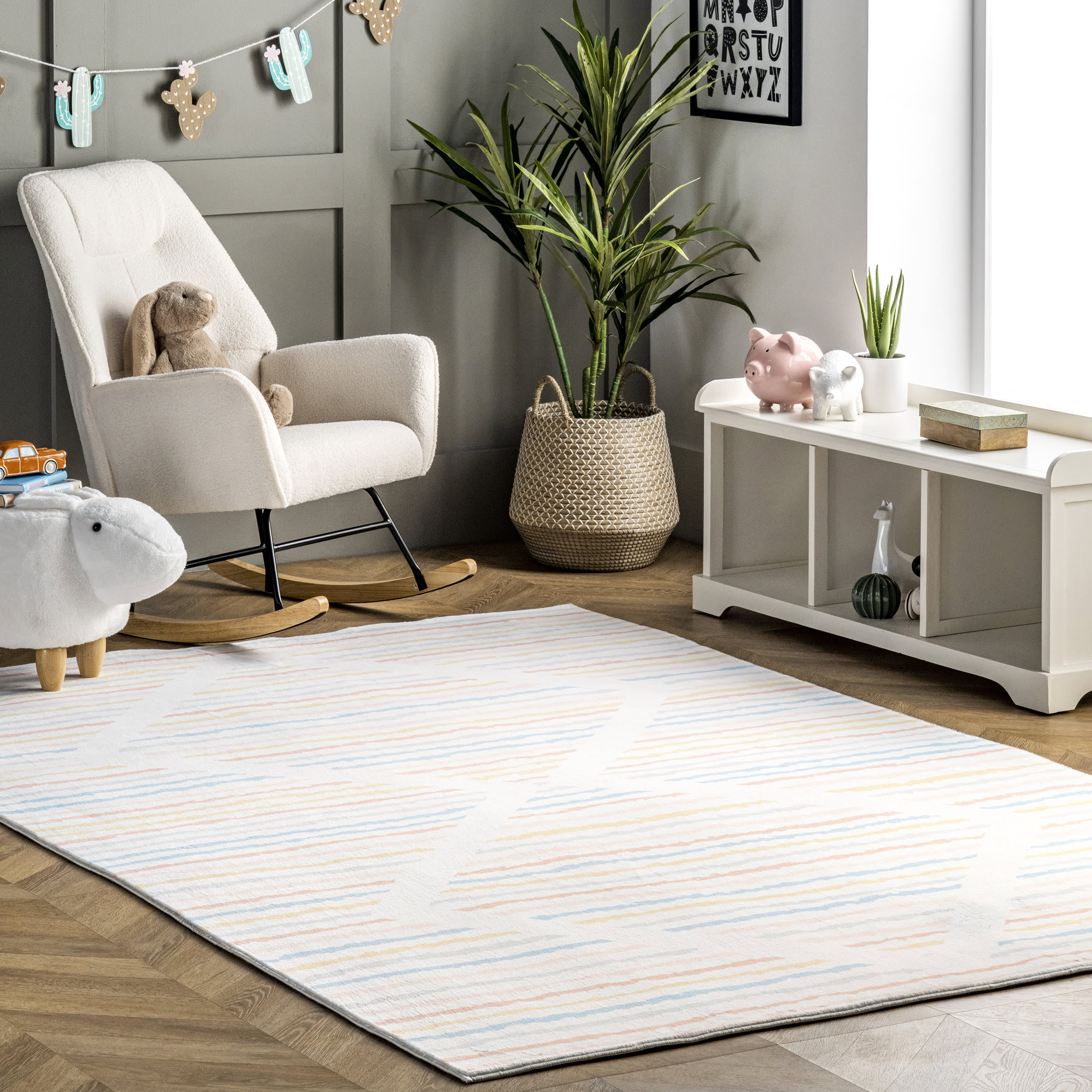 Kids Prismatic Striped Rug | Multicolor - Image 2