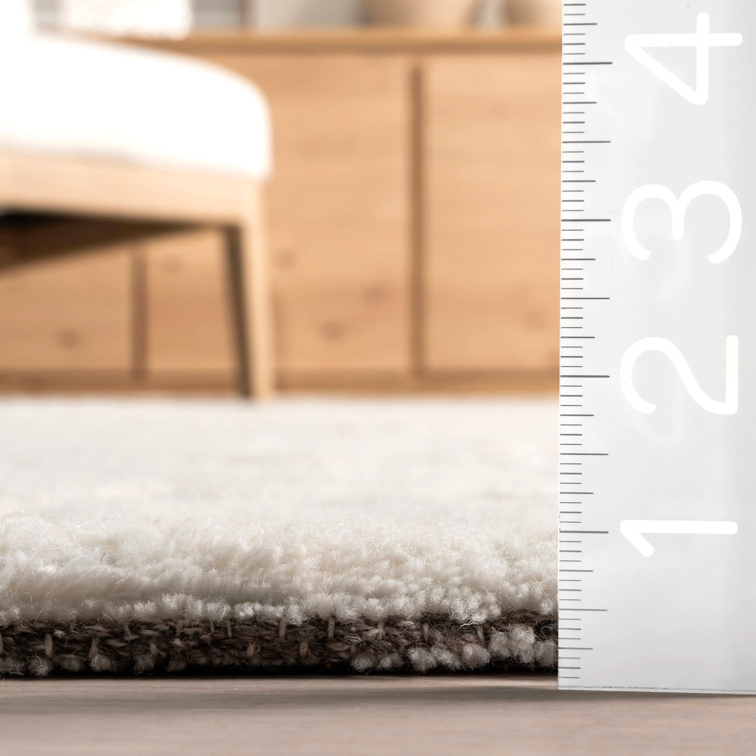 Kimia Hand Tufted Geometric New Zealand Wool Rug | Off White - Image 5