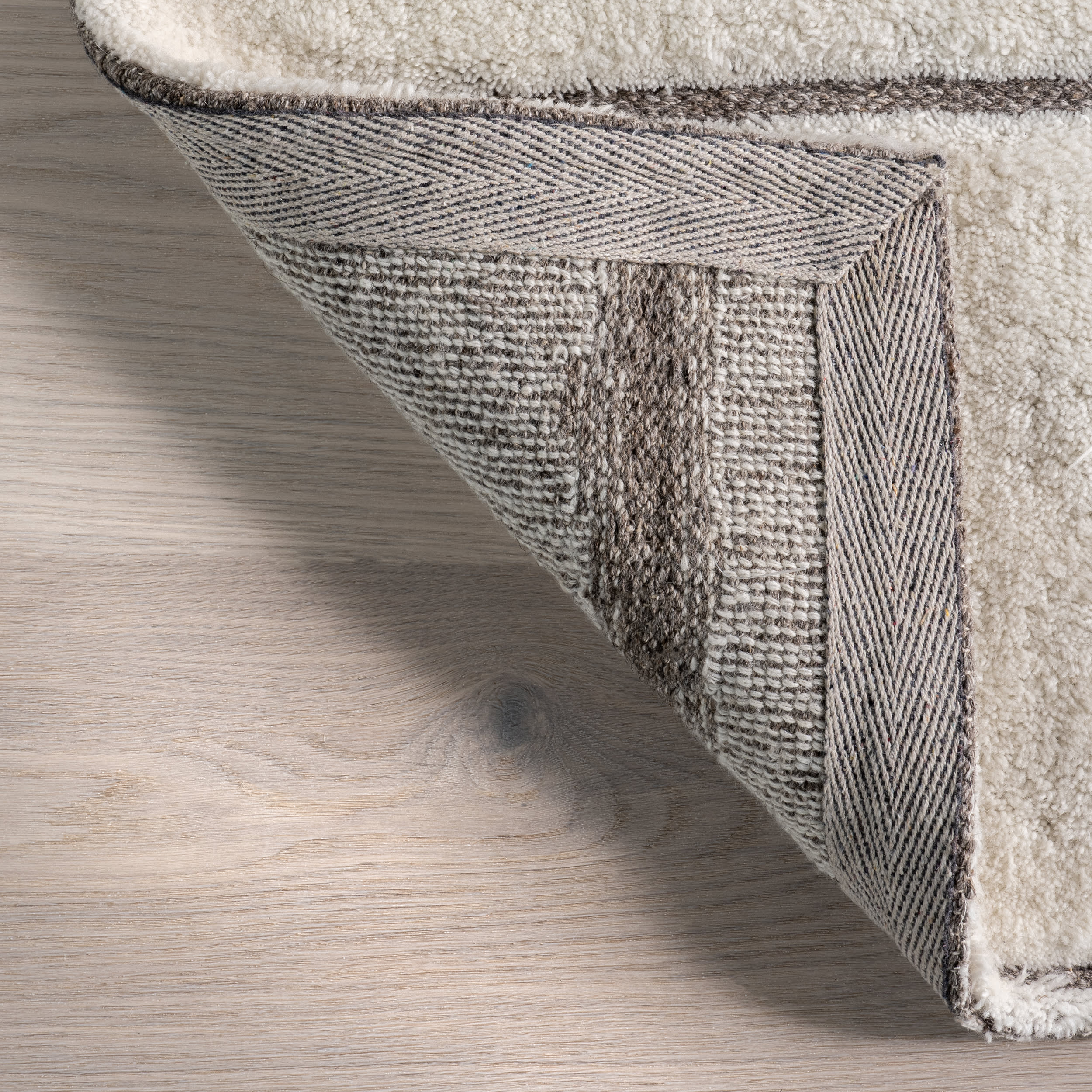 Kimia Hand Tufted Geometric New Zealand Wool Rug | Off White - Image 6