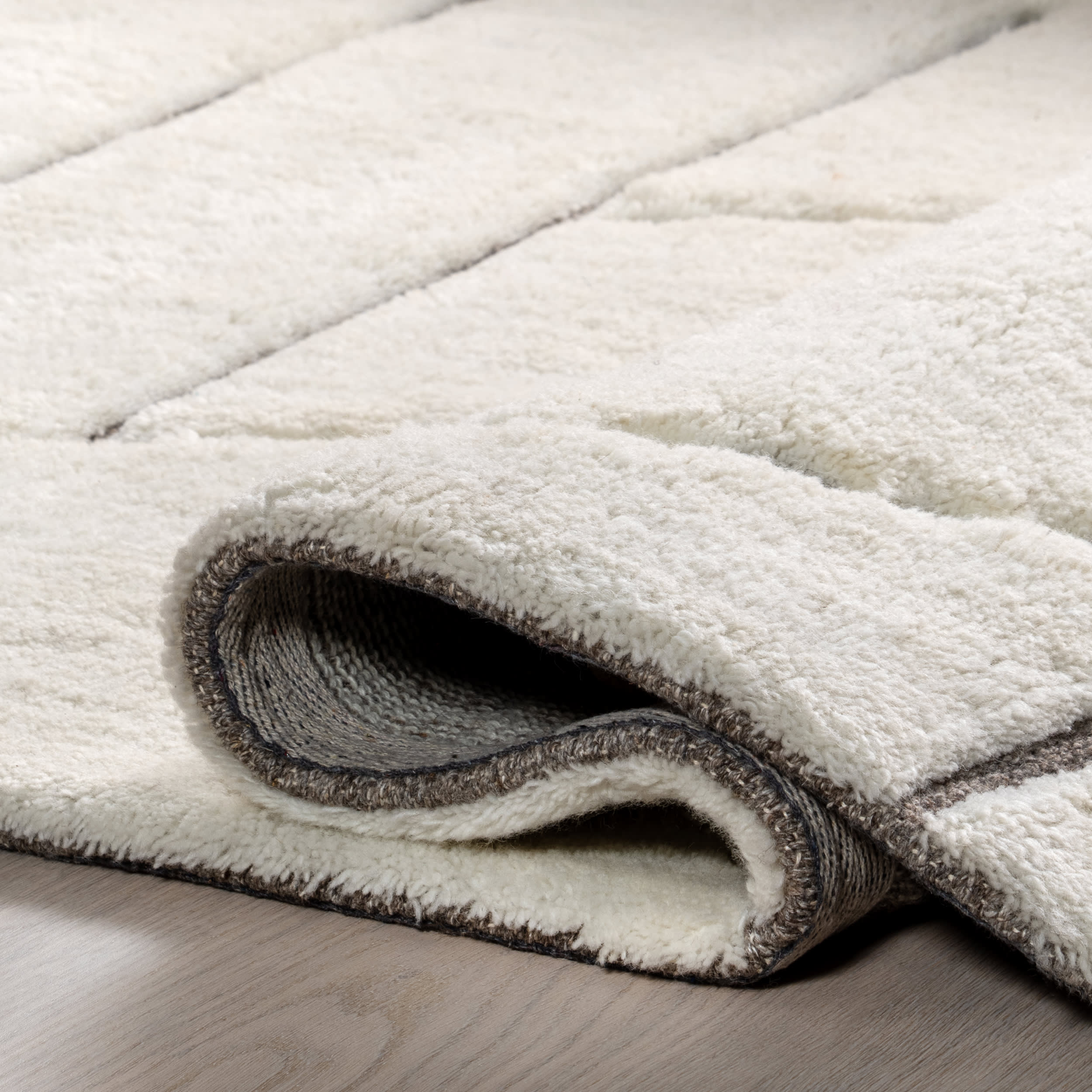 Kimia Hand Tufted Geometric New Zealand Wool Rug | Off White - Image 8