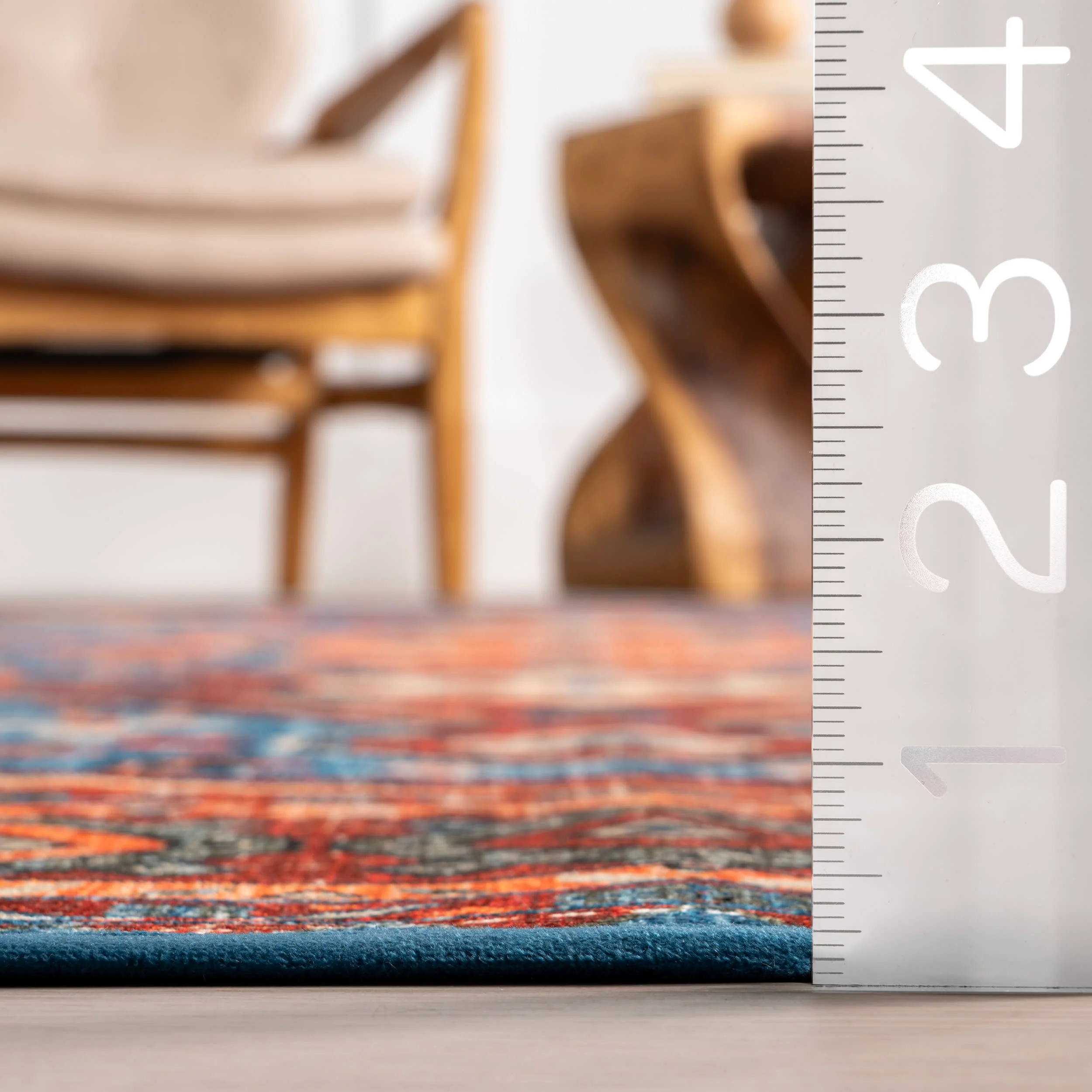 Kindra Bold Medallion Washable Rug | Blue - Image 5