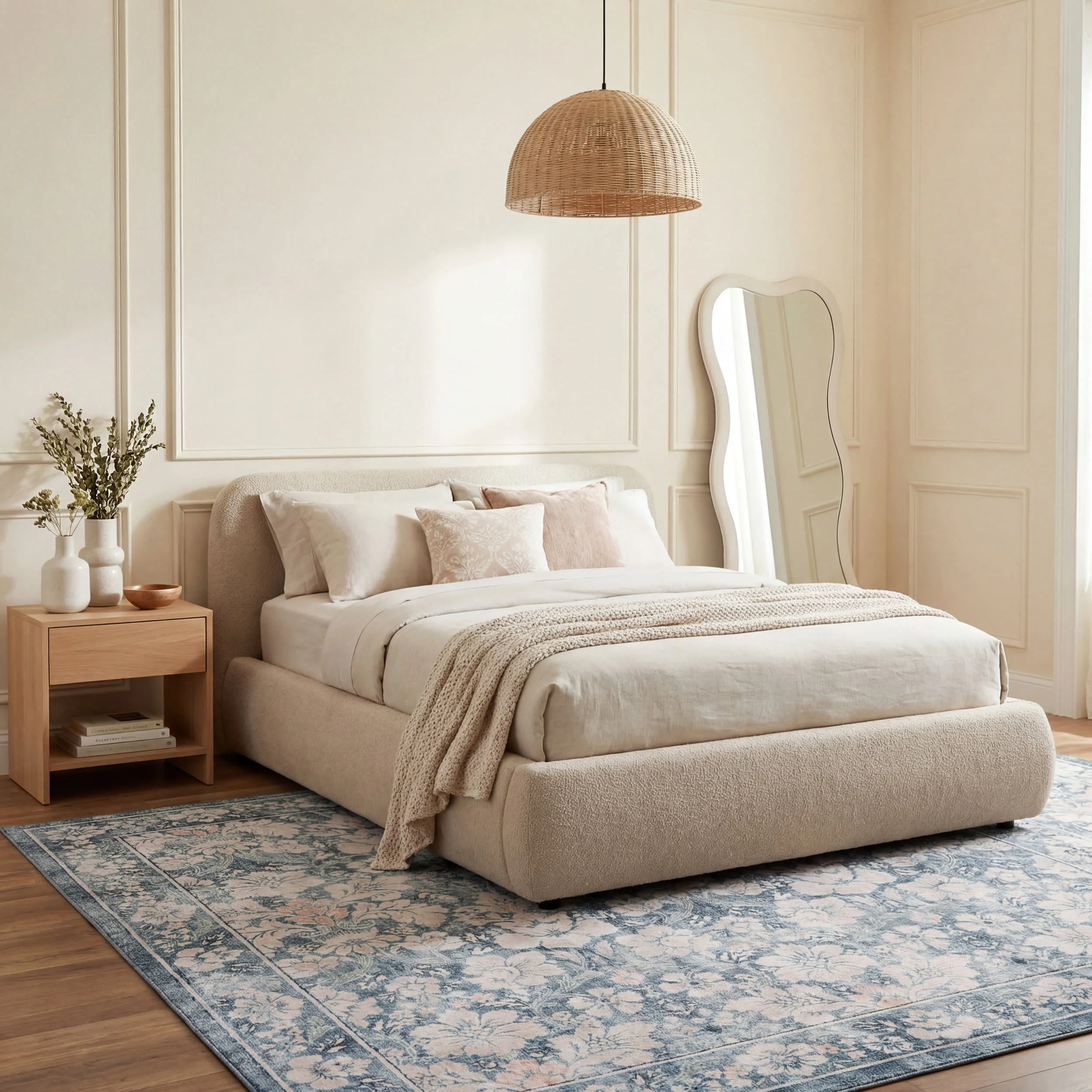 Kinice Traditional Floral Washable Rug | Dark Blue - Image 10