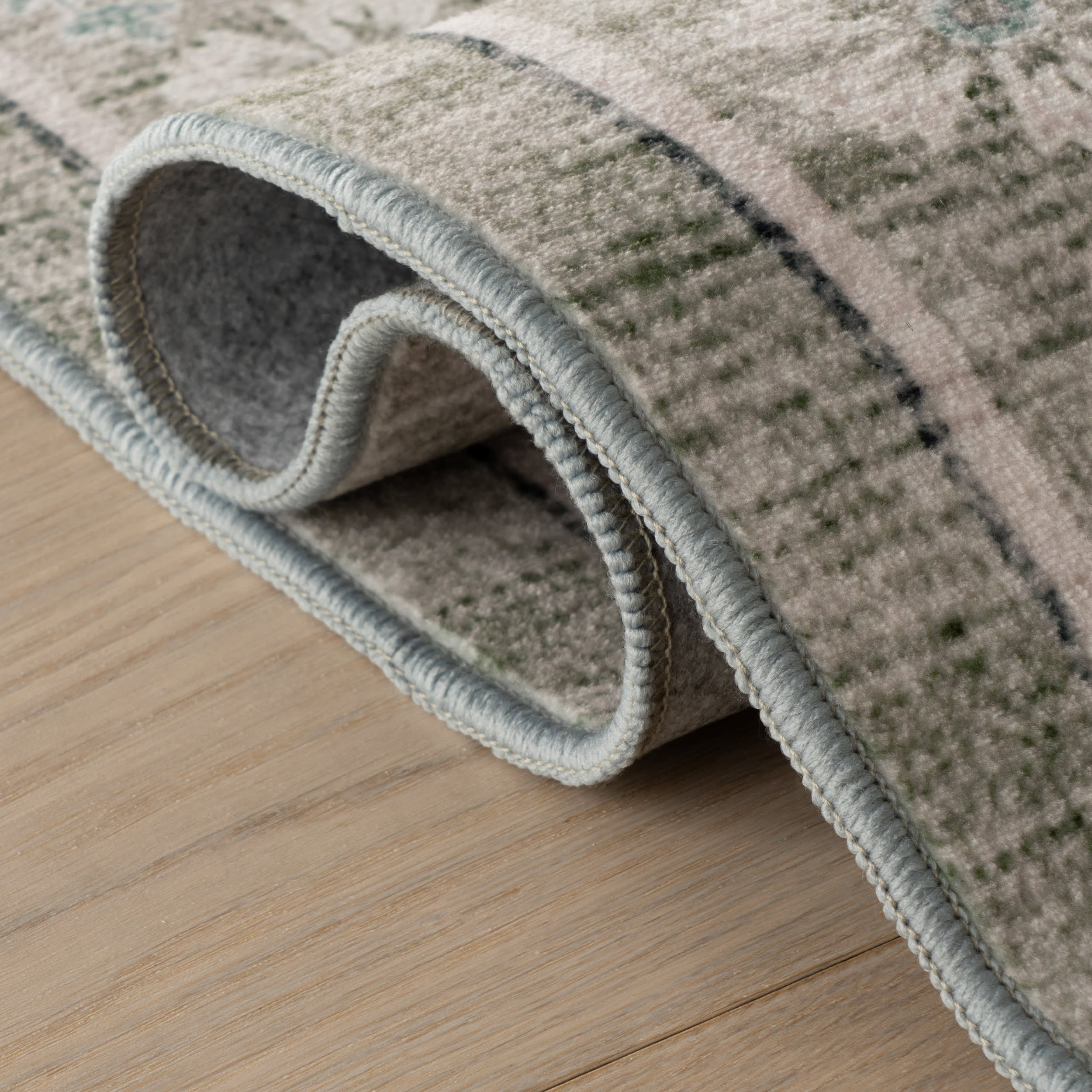 Kinice Traditional Floral Washable Rug | Grey - Image 11