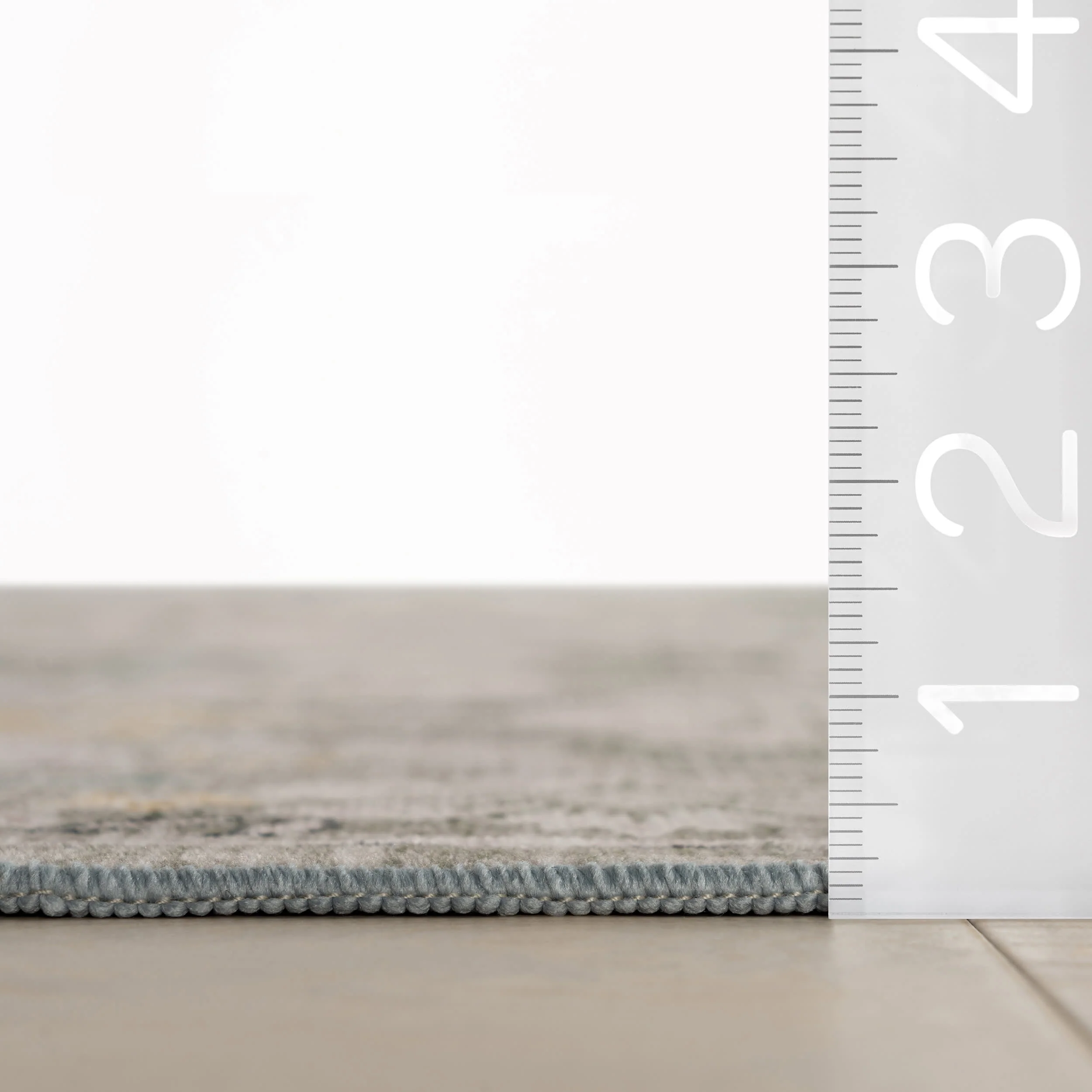 Kinice Traditional Floral Washable Rug | Grey - Image 6