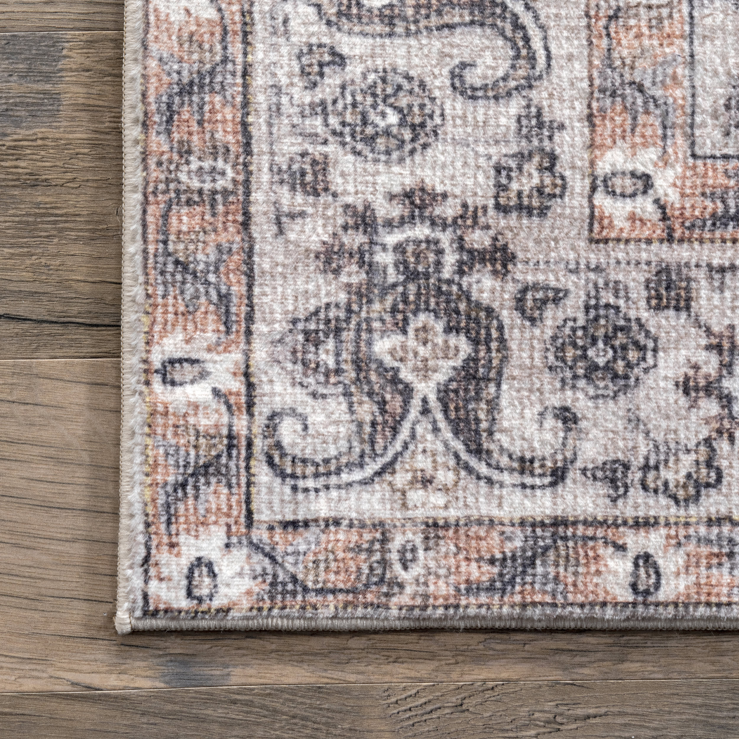 Kinsley Vintage Paisley Rug | Peach - Image 3