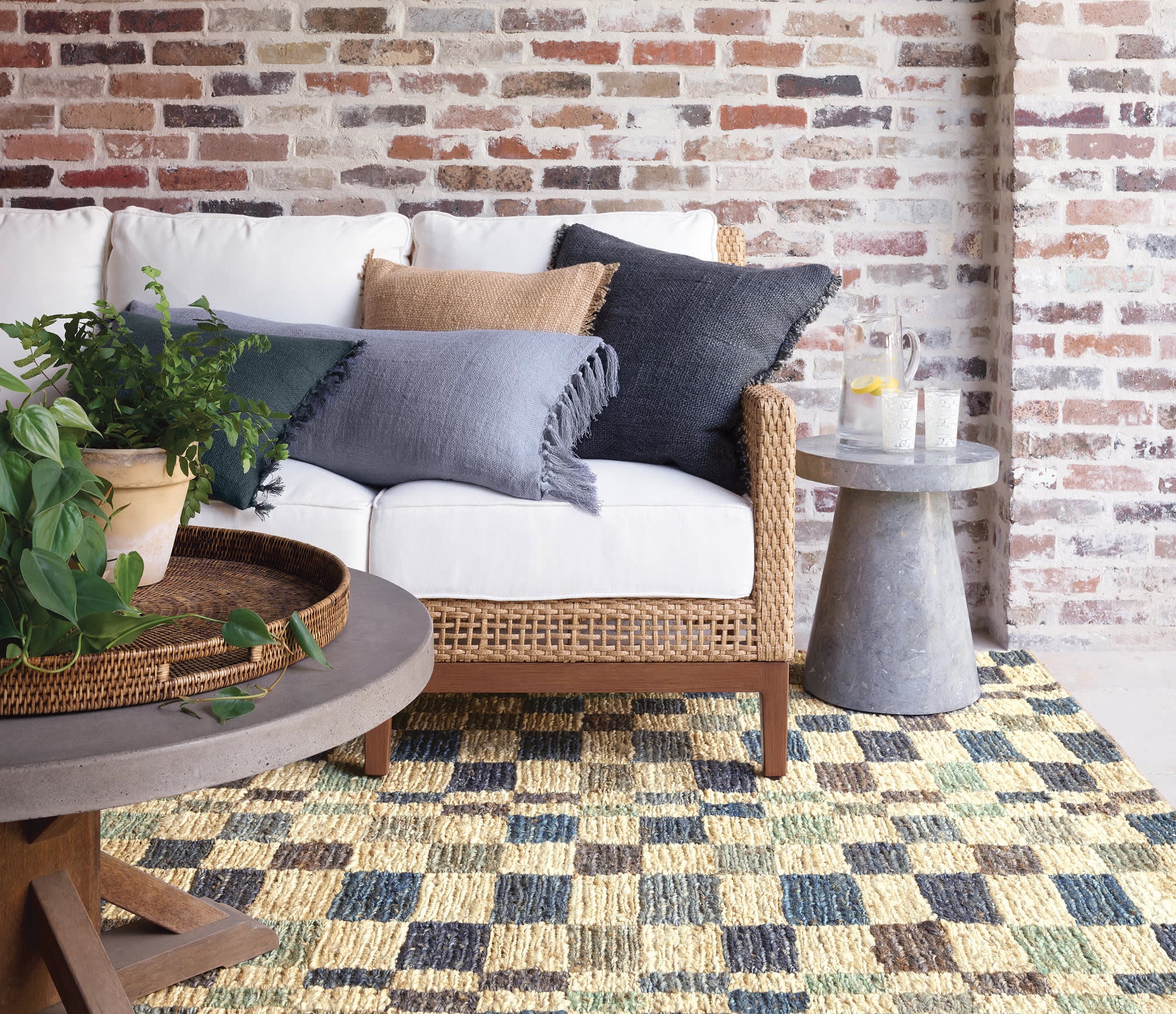 Kirby Handwoven Jute Rug | Blue - Image 2