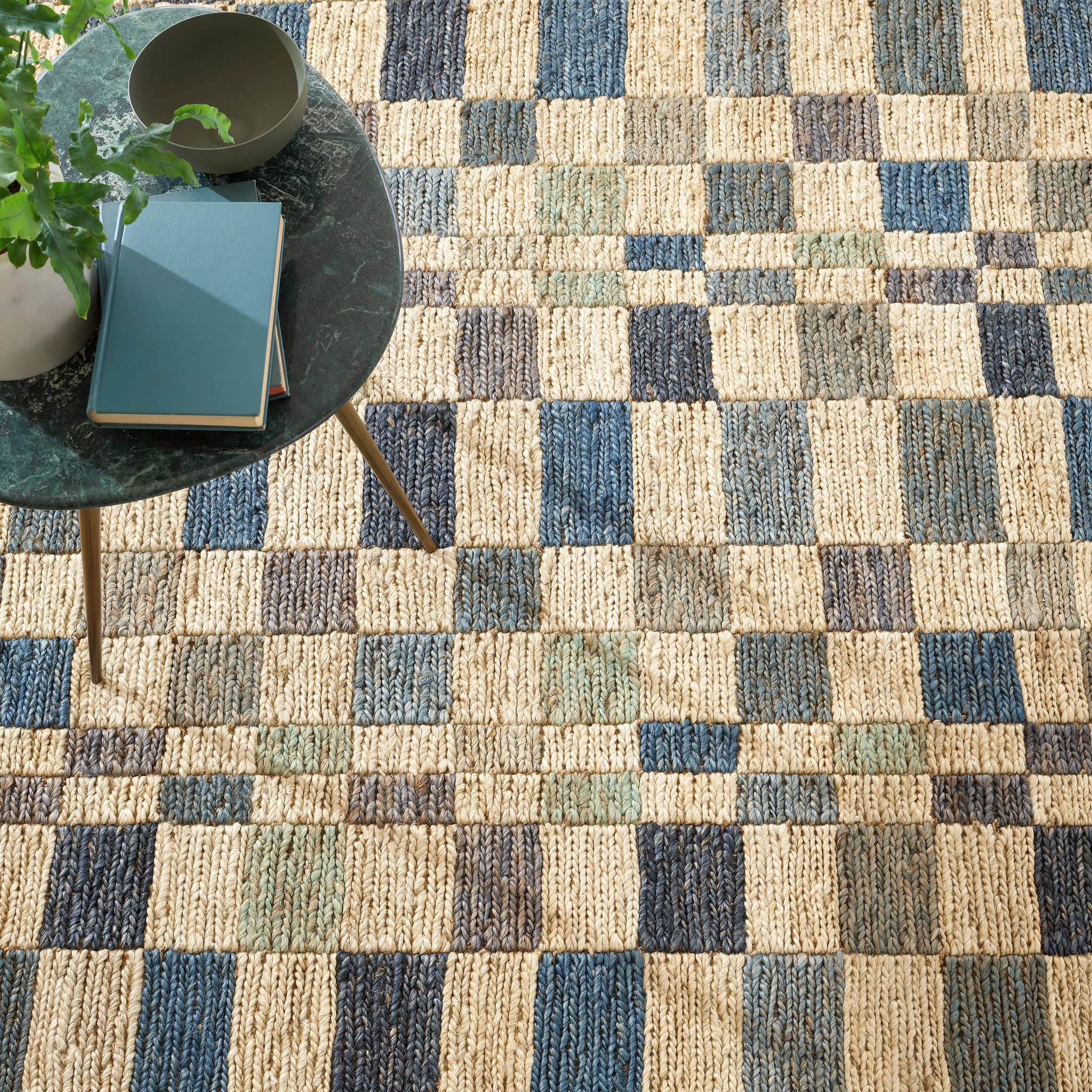 Kirby Handwoven Jute Rug | Blue - Image 4