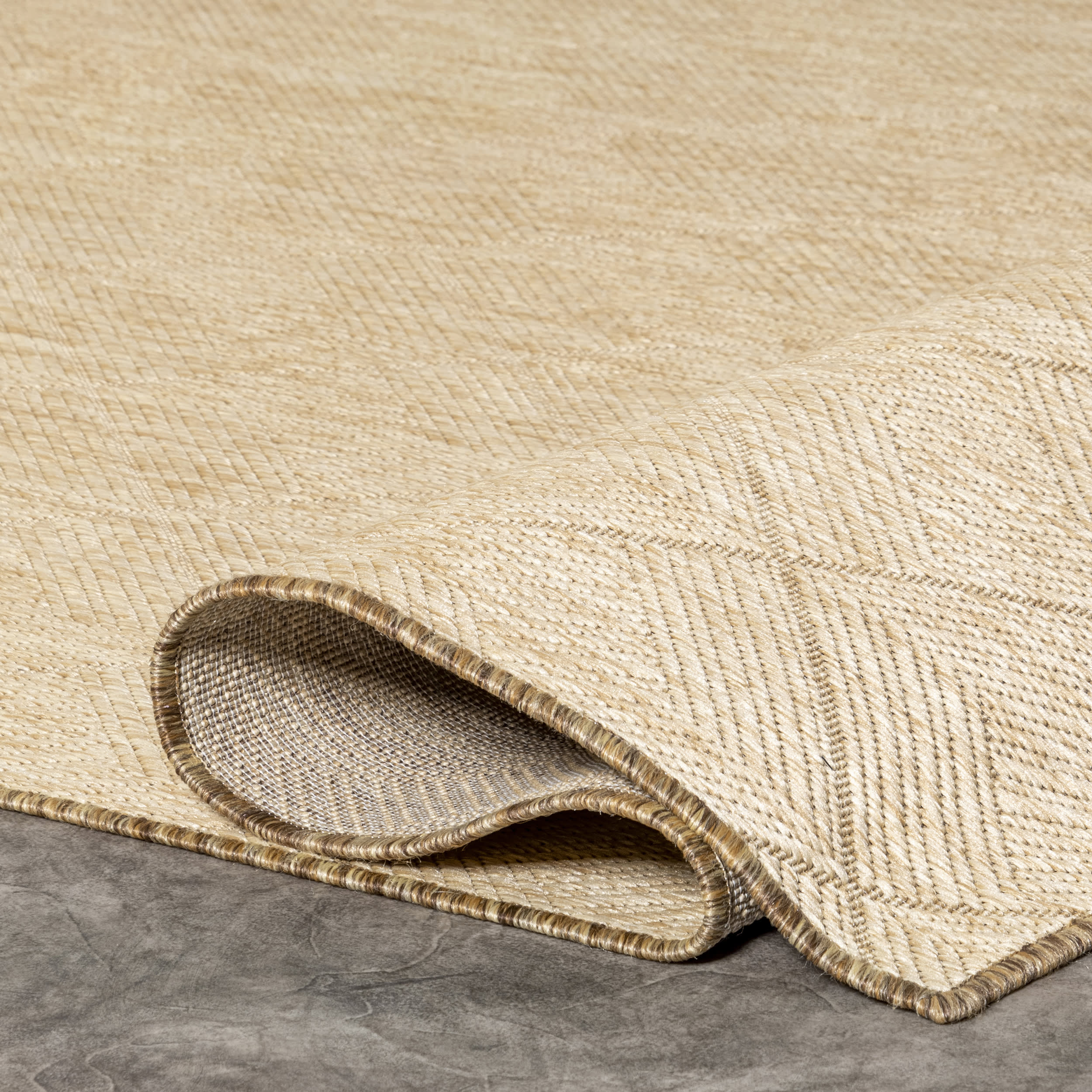 Kirstin Diamond Faux Jute Indoor/Outdoor Rug | Brown - Image 6