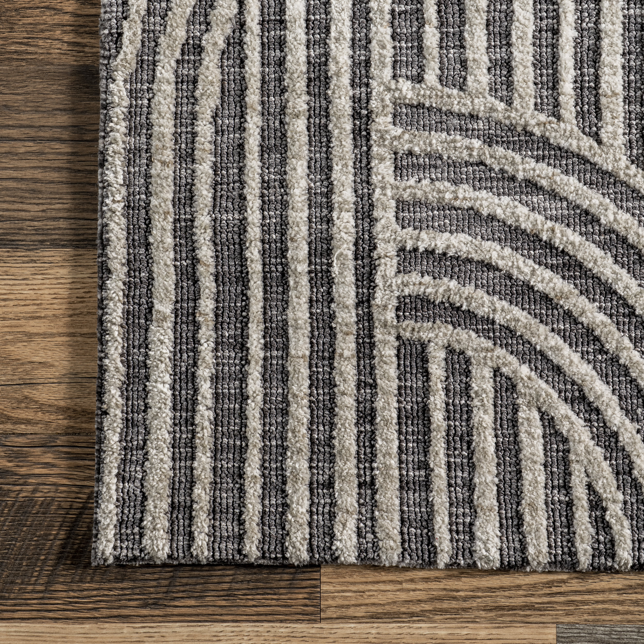Kirstyn Raised Effect Rug | Dark Grey - Image 3