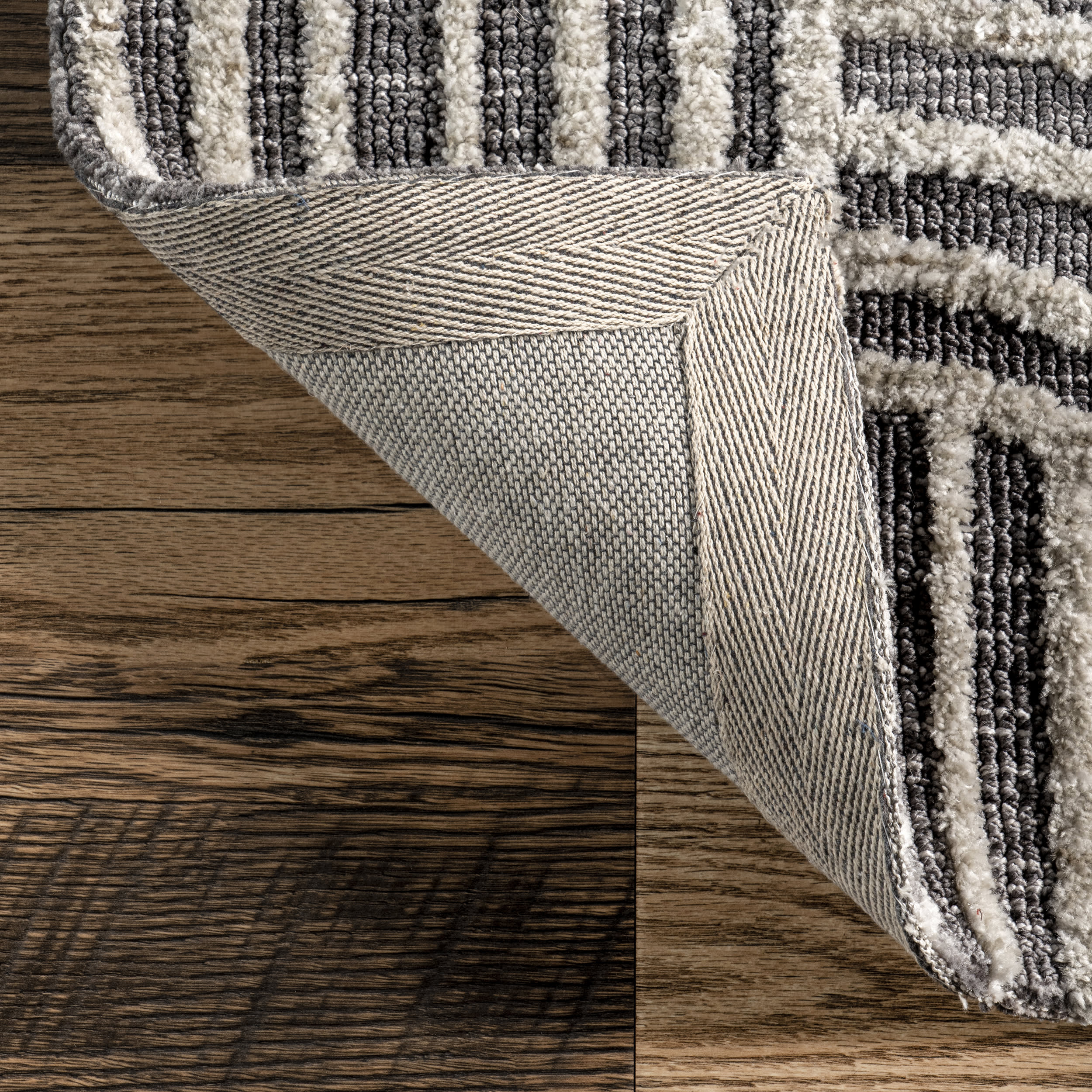 Kirstyn Raised Effect Rug | Dark Grey - Image 6