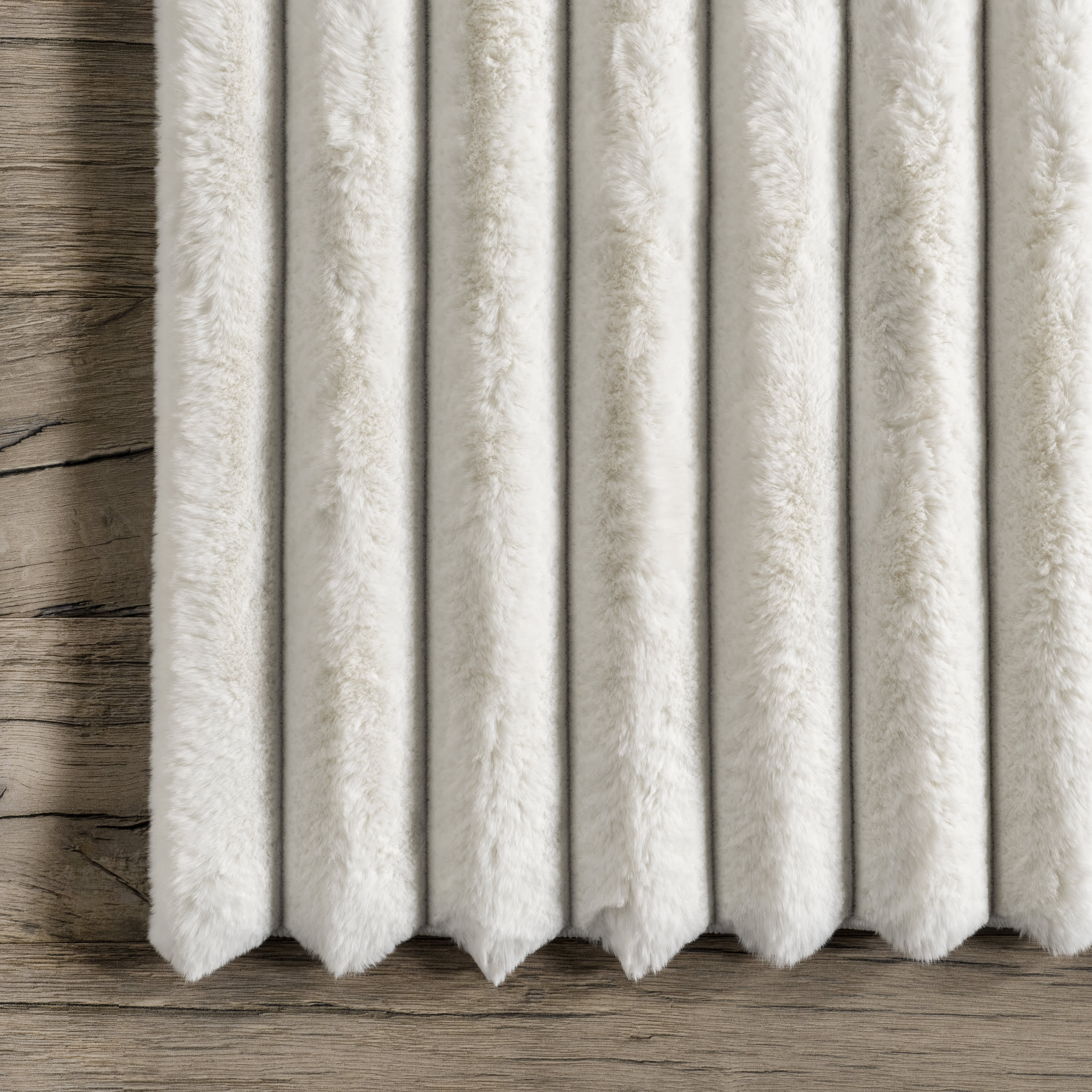 Kris Striped Plush Cloud Washable Rug | Off White - Image 2