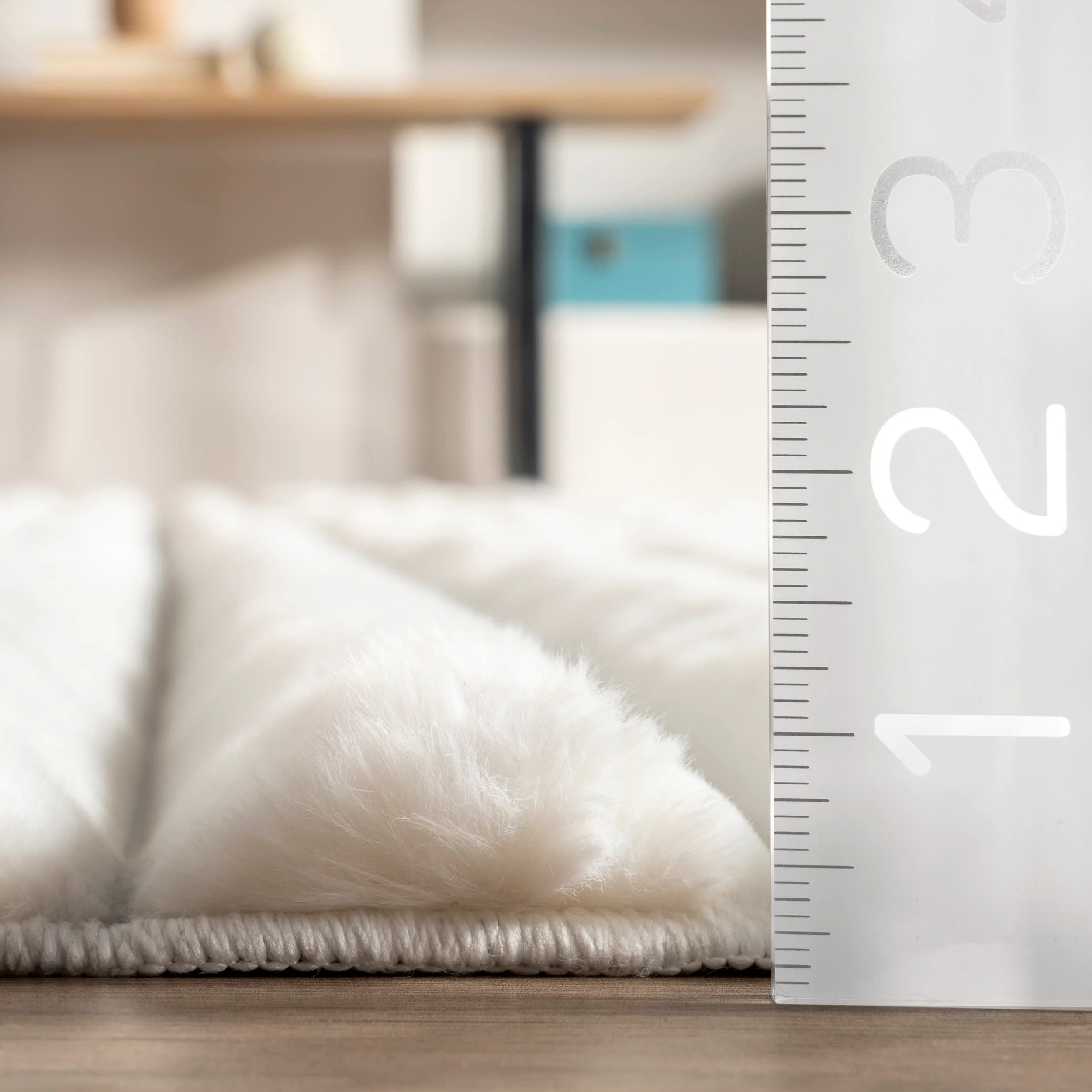 Kris Striped Plush Cloud Washable Rug | Off White - Image 4