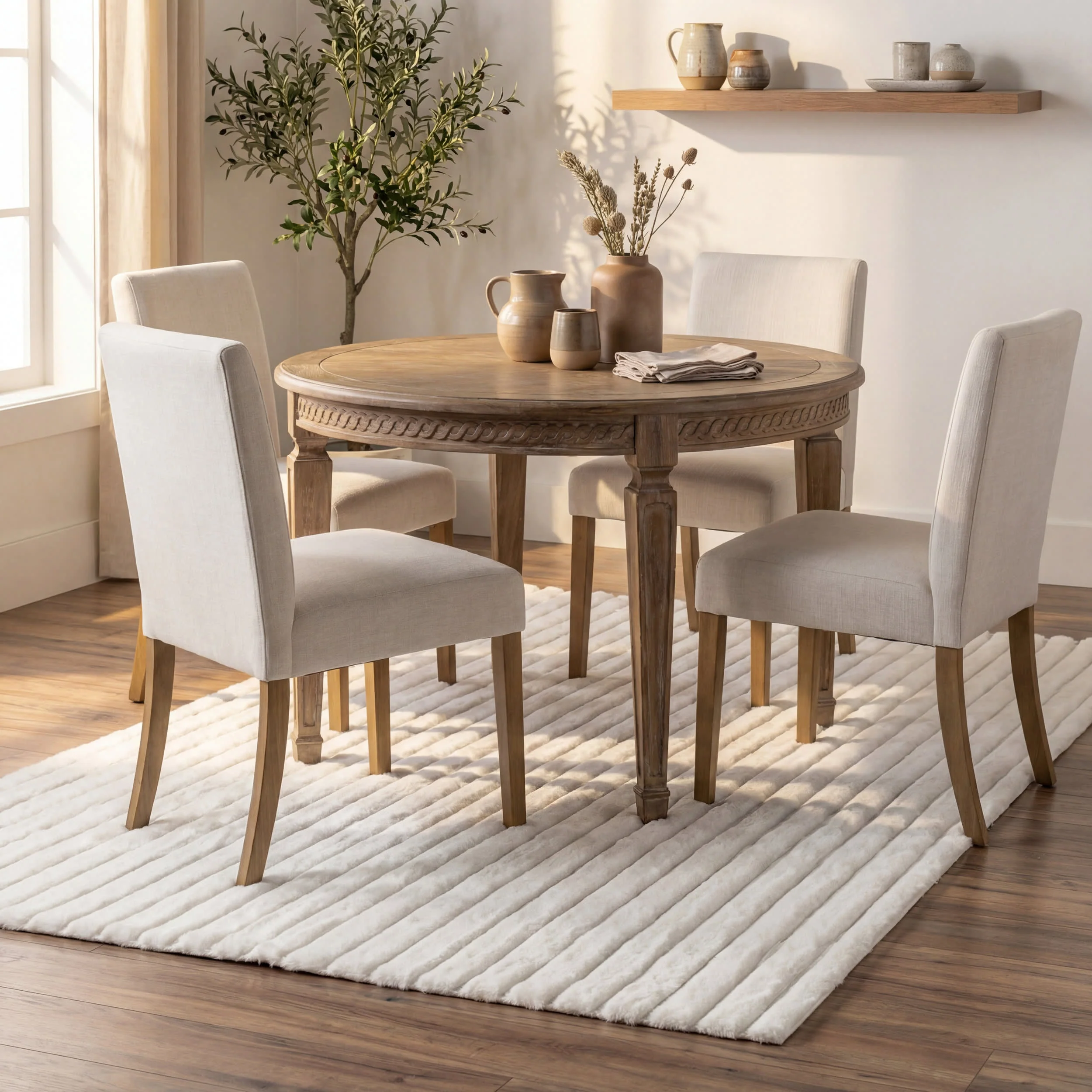 Kris Striped Plush Cloud Washable Rug | Off White - Image 5