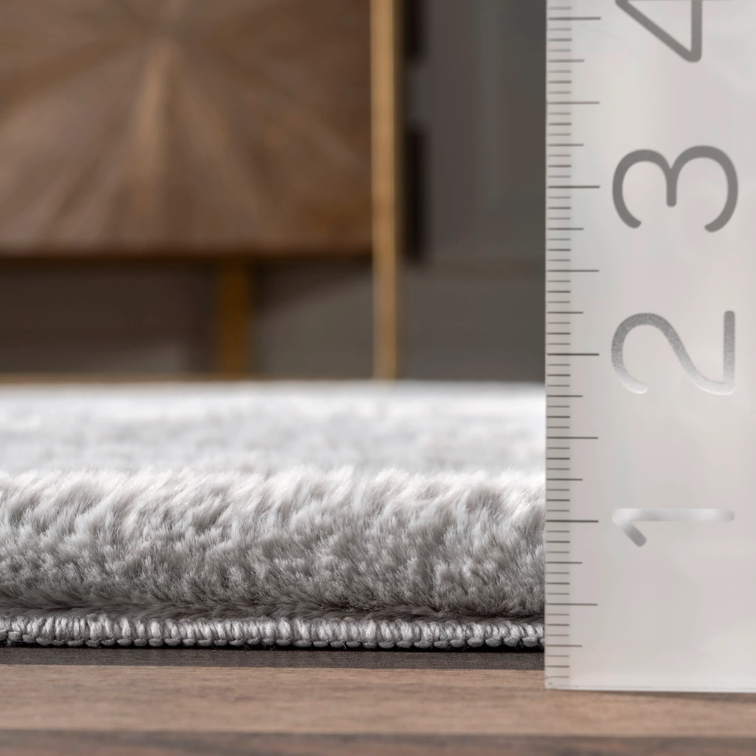 Kris Striped Plush Cloud Washable Rug | Silver - Image 5
