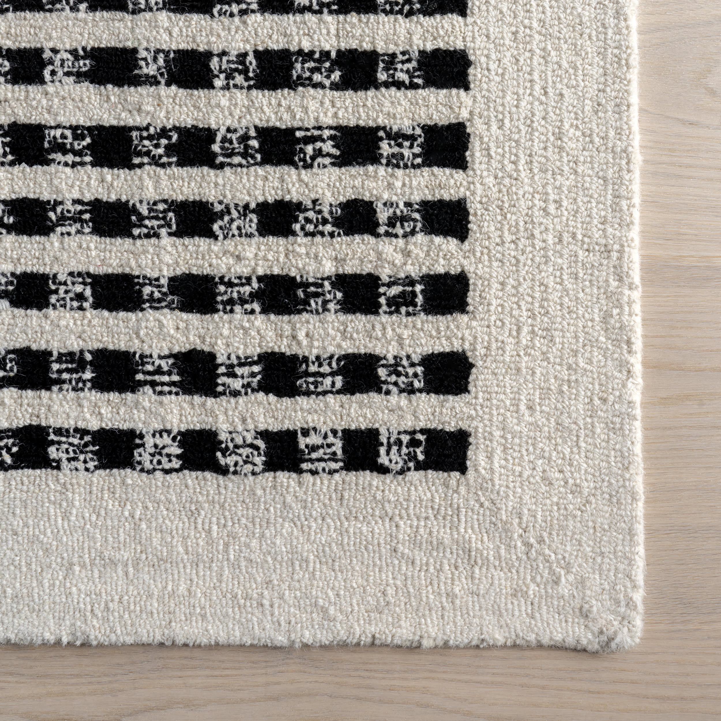 Kristie Wool Striped Rug | Ivory - Image 4