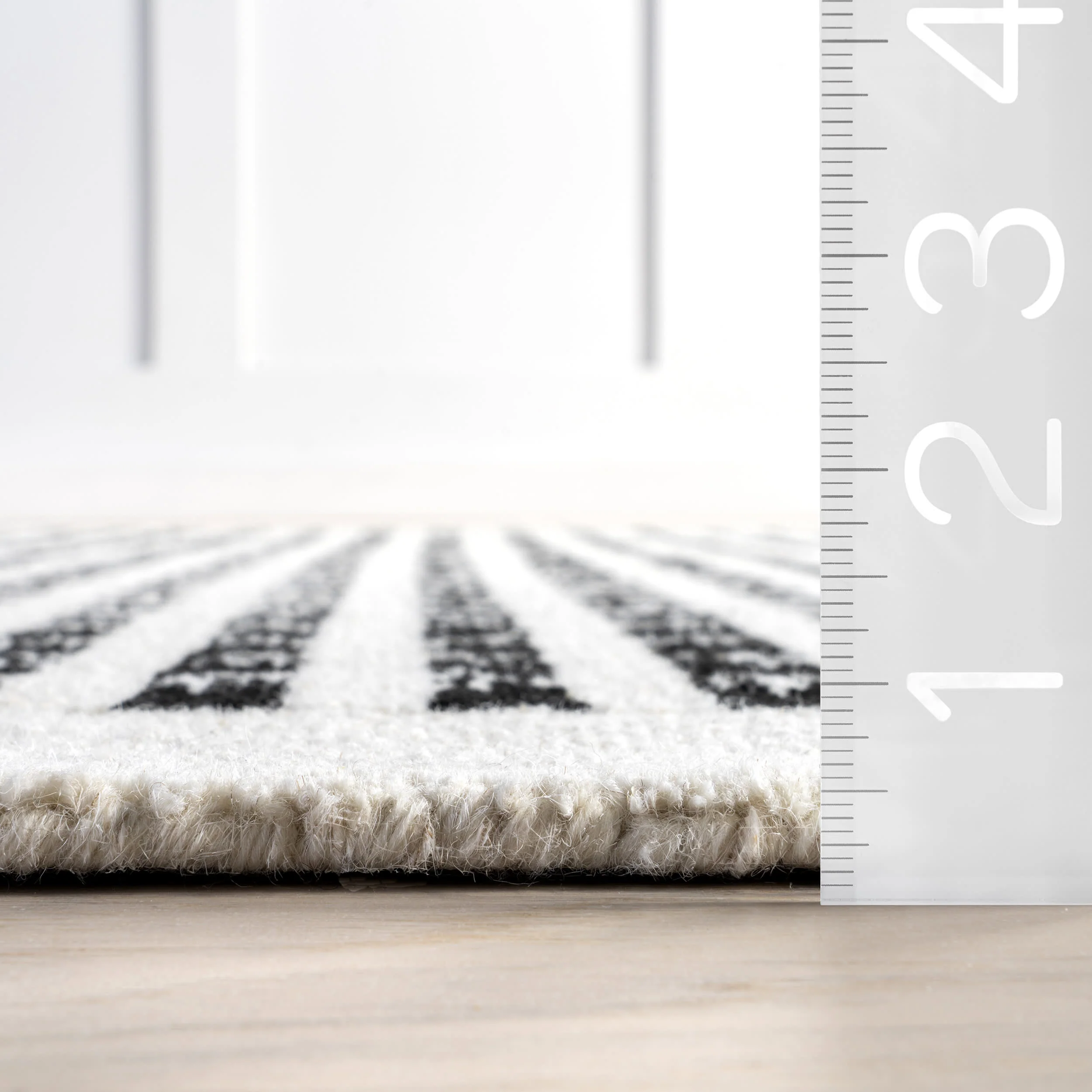 Kristie Wool Striped Rug | Ivory - Image 6