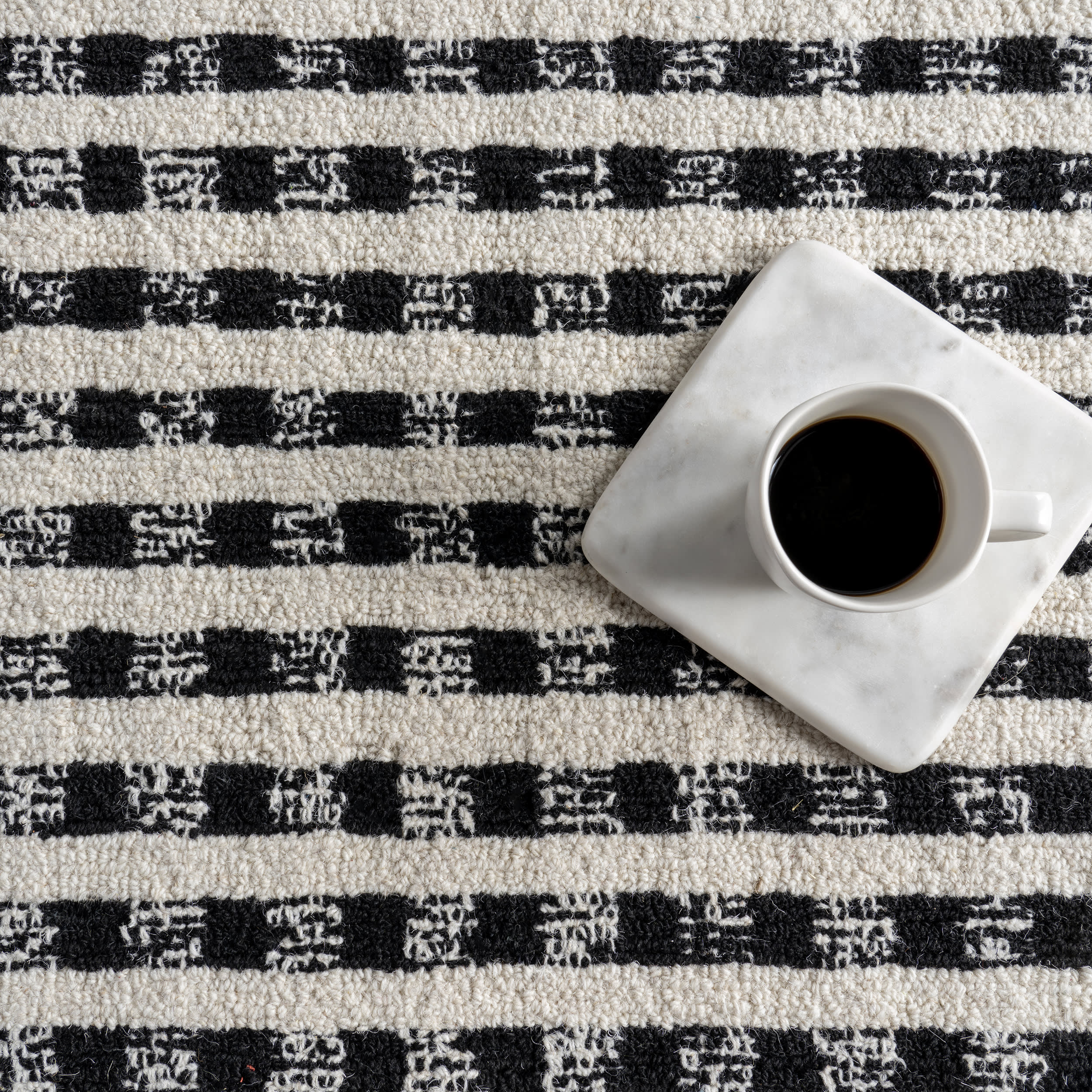 Kristie Wool Striped Rug | Ivory - Image 8