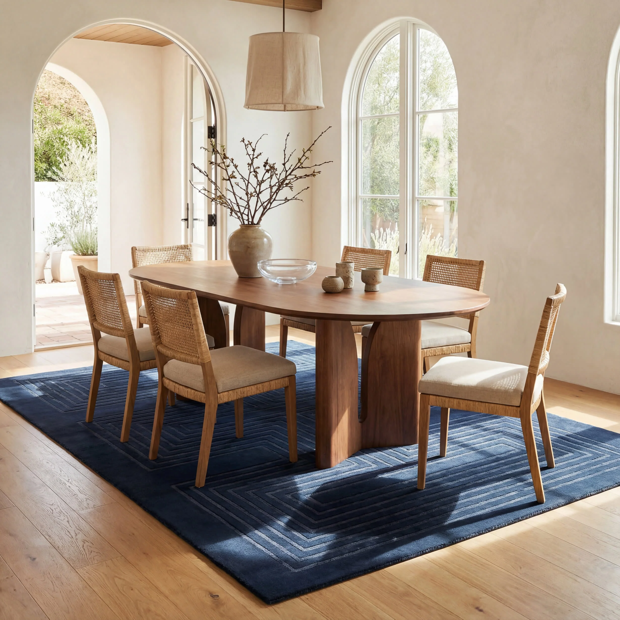 Krya Geometric Plush Textured Washable Rug | Blue - Image 7