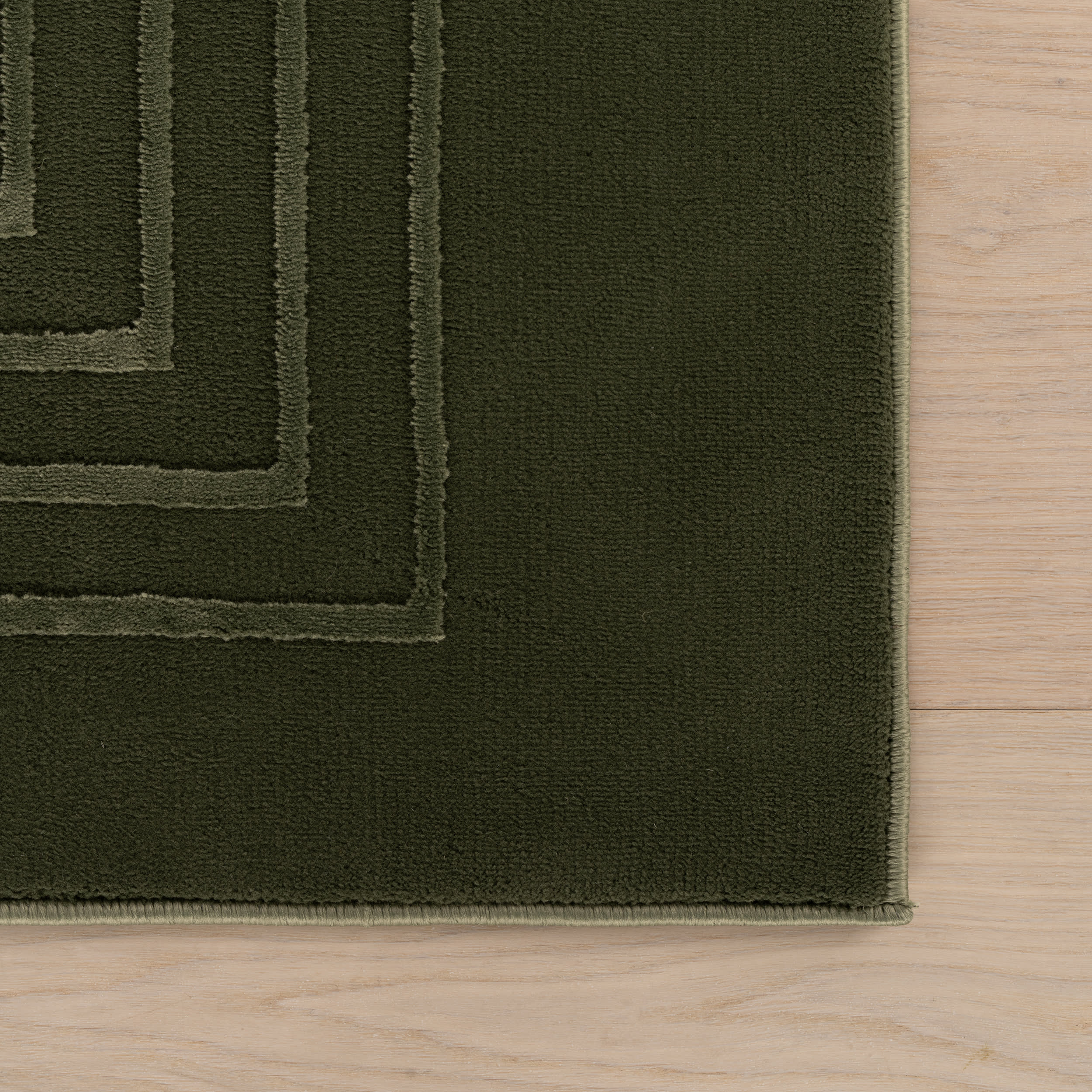 Krya Geometric Plush Textured Washable Rug | Green - Image 4