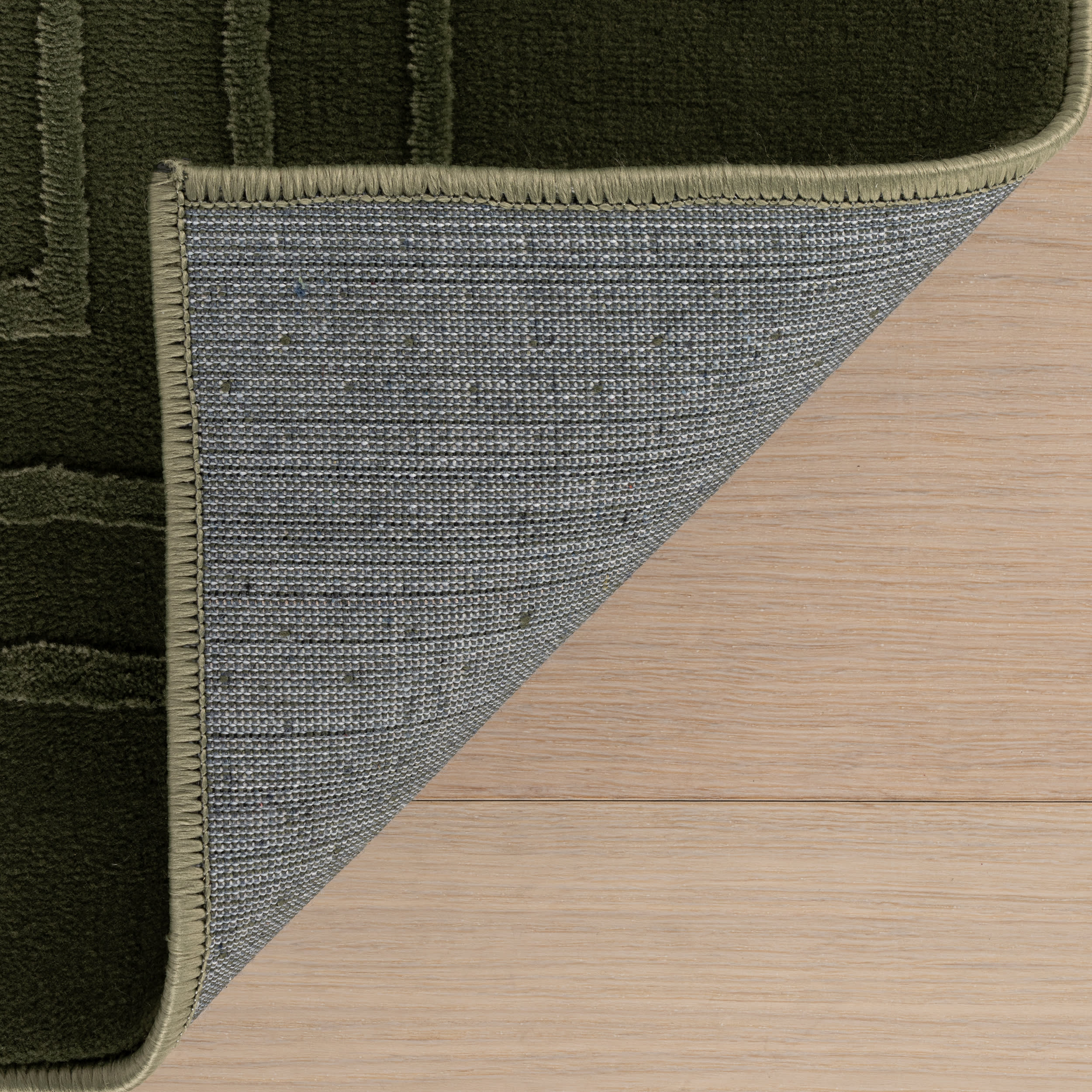 Krya Geometric Plush Textured Washable Rug | Green - Image 7
