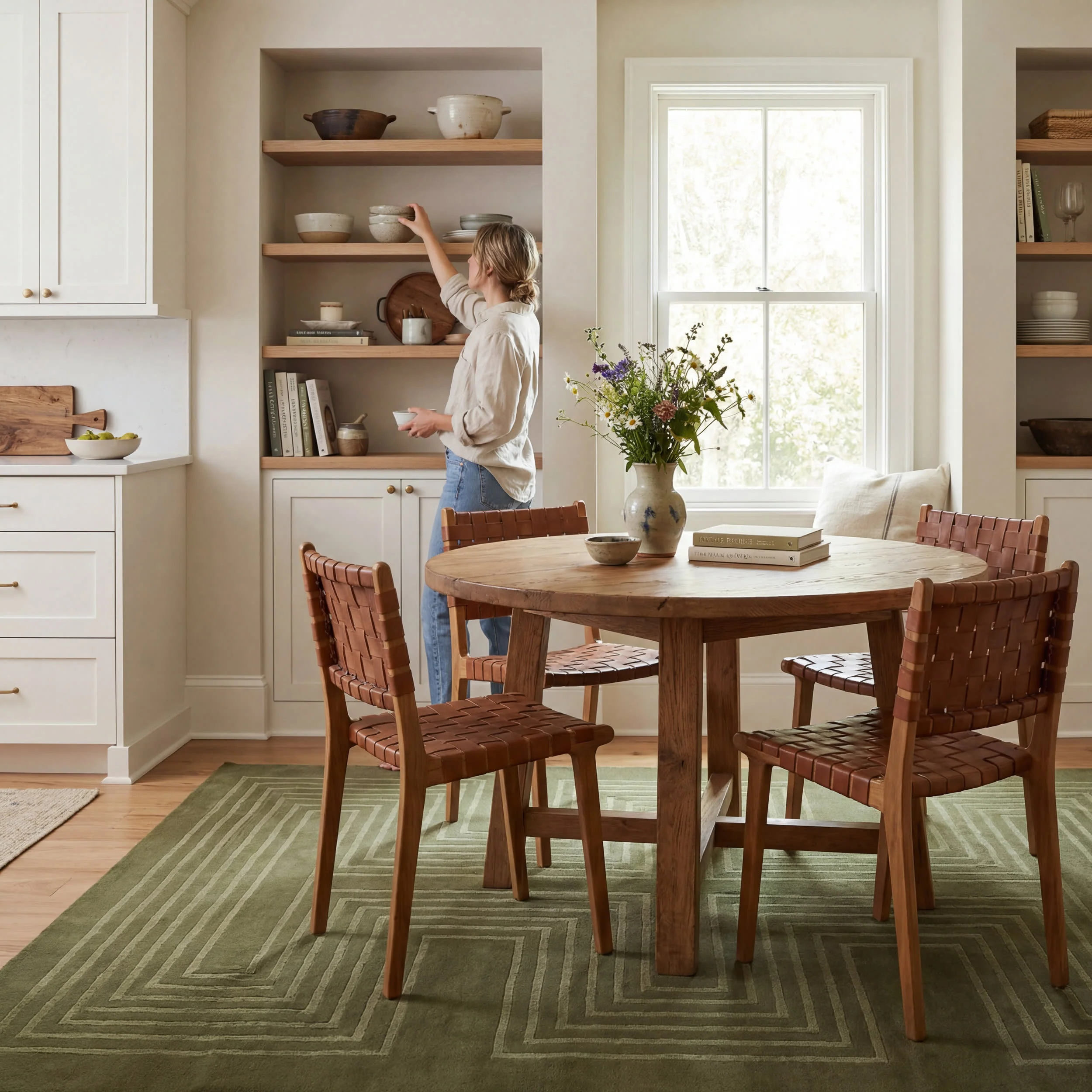 Krya Geometric Plush Textured Washable Rug | Green - Image 8