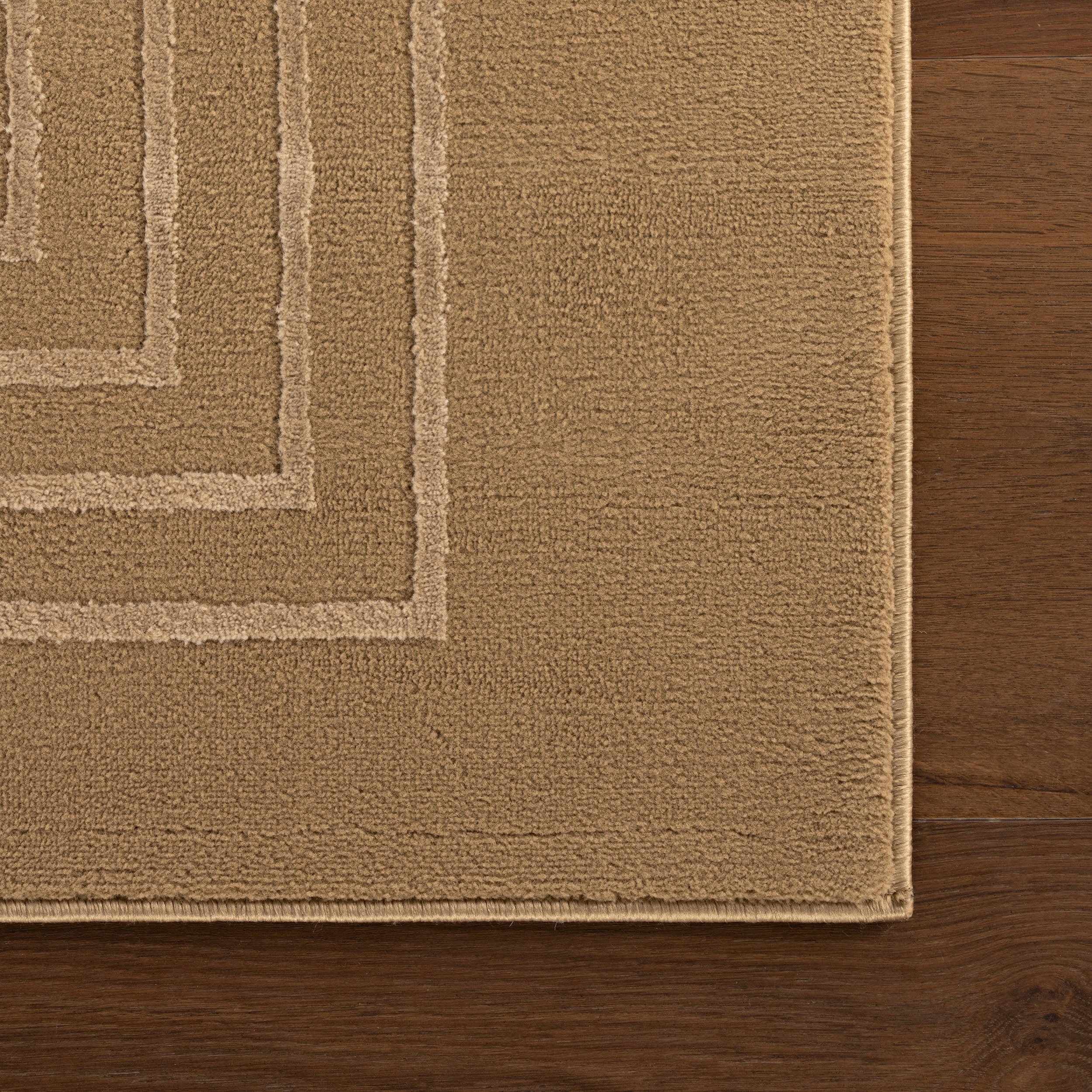 Krya Geometric Plush Textured Washable Rug | Sand - Image 4