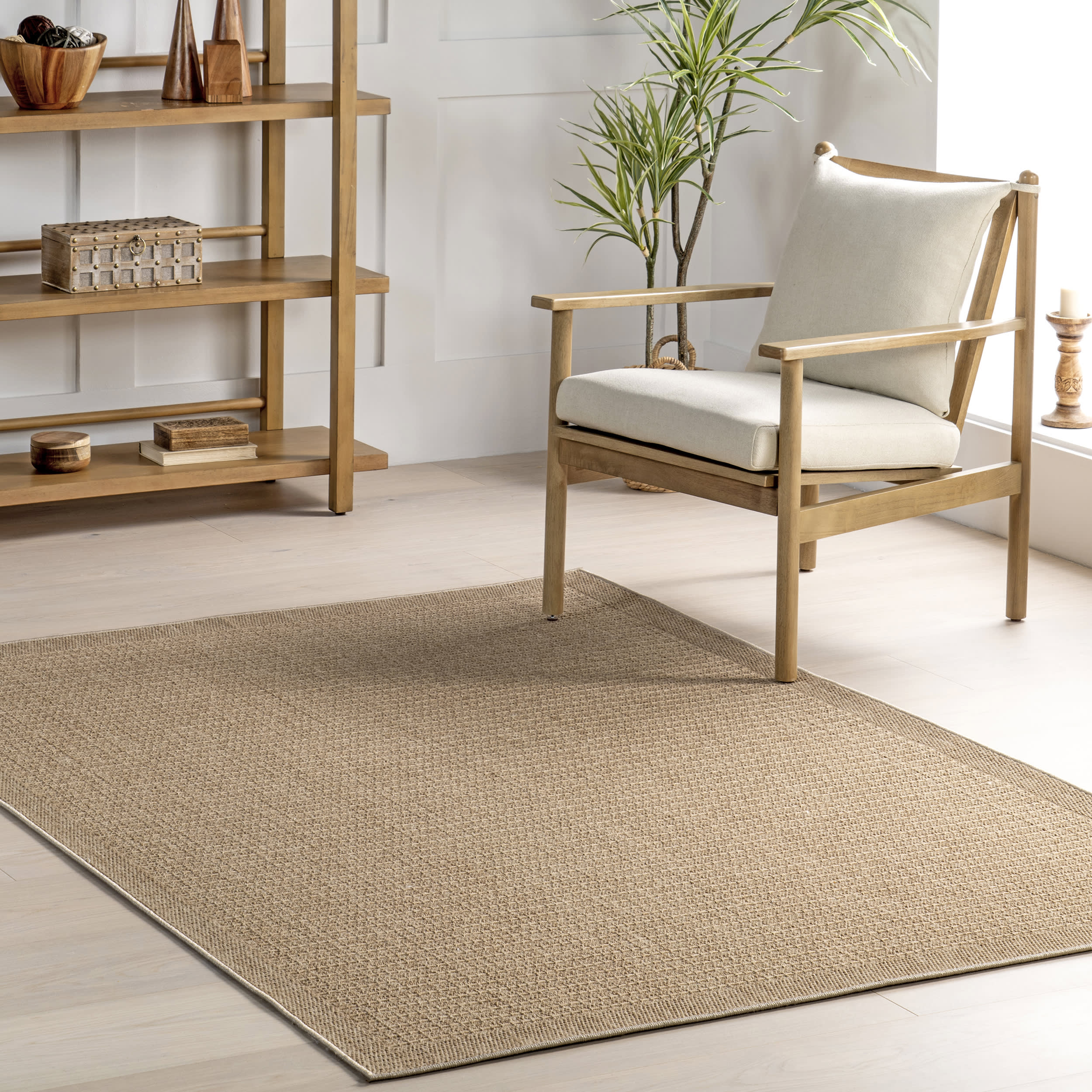 Krystal Bordered Weave Rug | Natural - Image 2