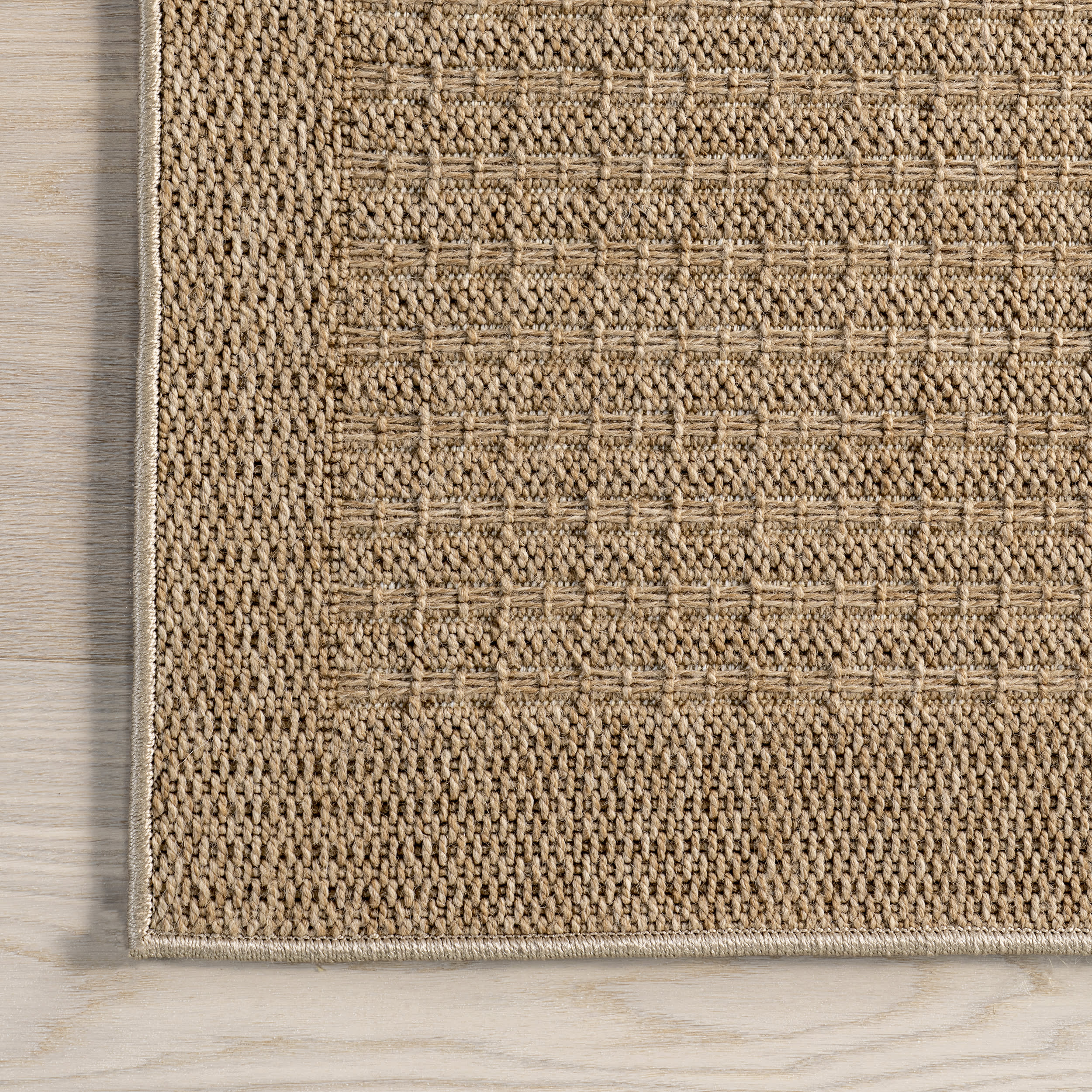 Krystal Bordered Weave Rug | Natural - Image 3