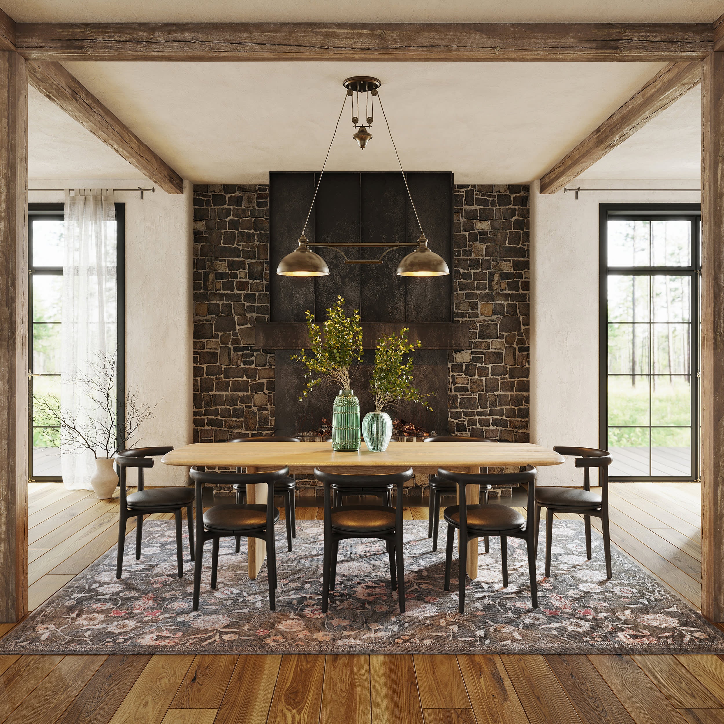 Kwireh Traditional Floral and Paisley Rug | Green - Image 7