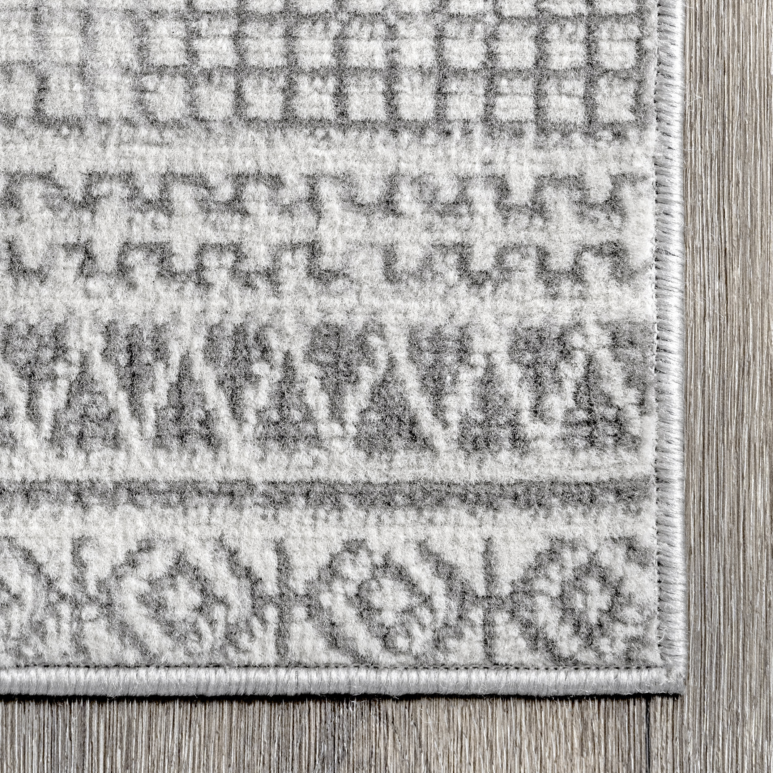 Kyla Banded Diamond Rug | Grey - Image 3
