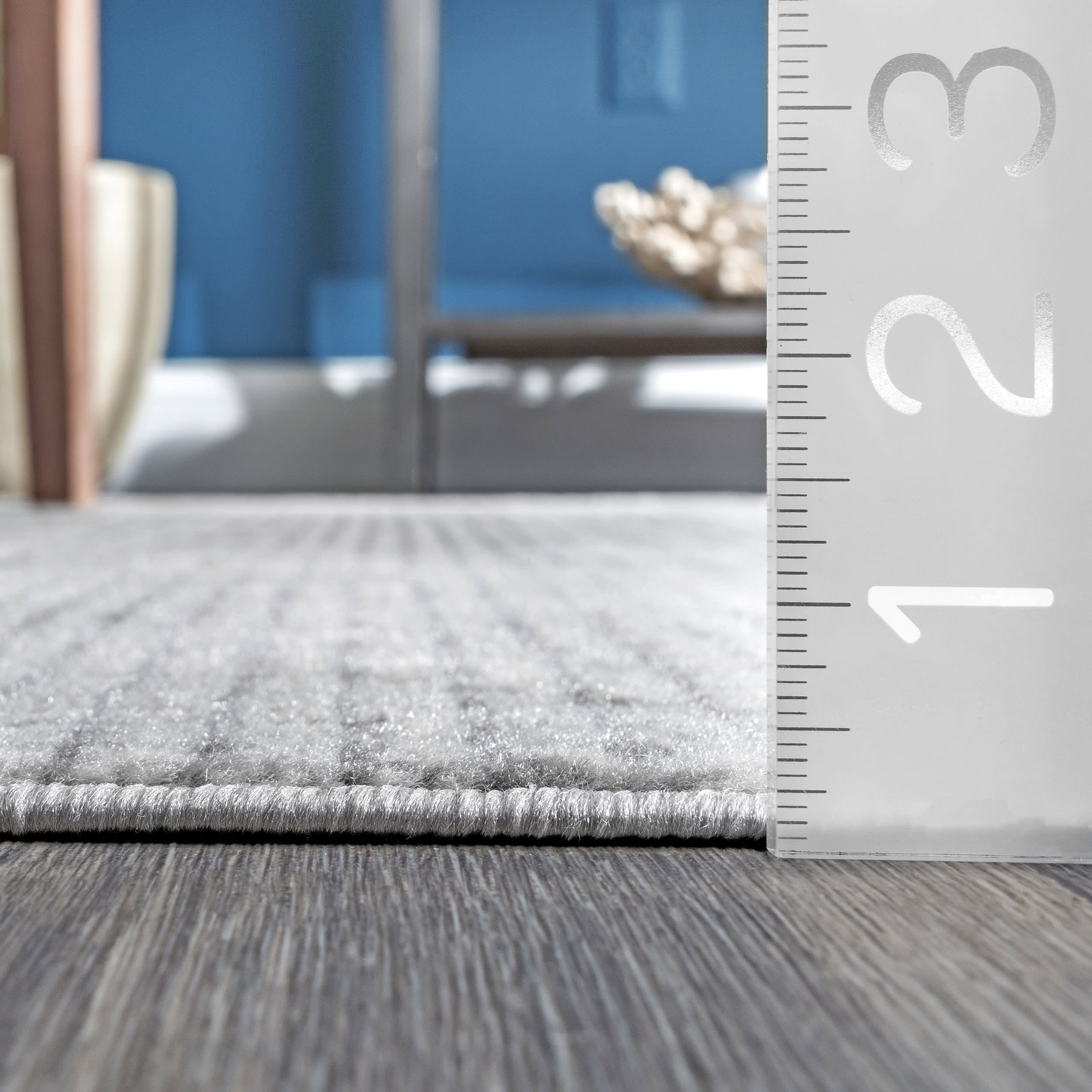 Kyla Banded Diamond Rug | Grey - Image 5