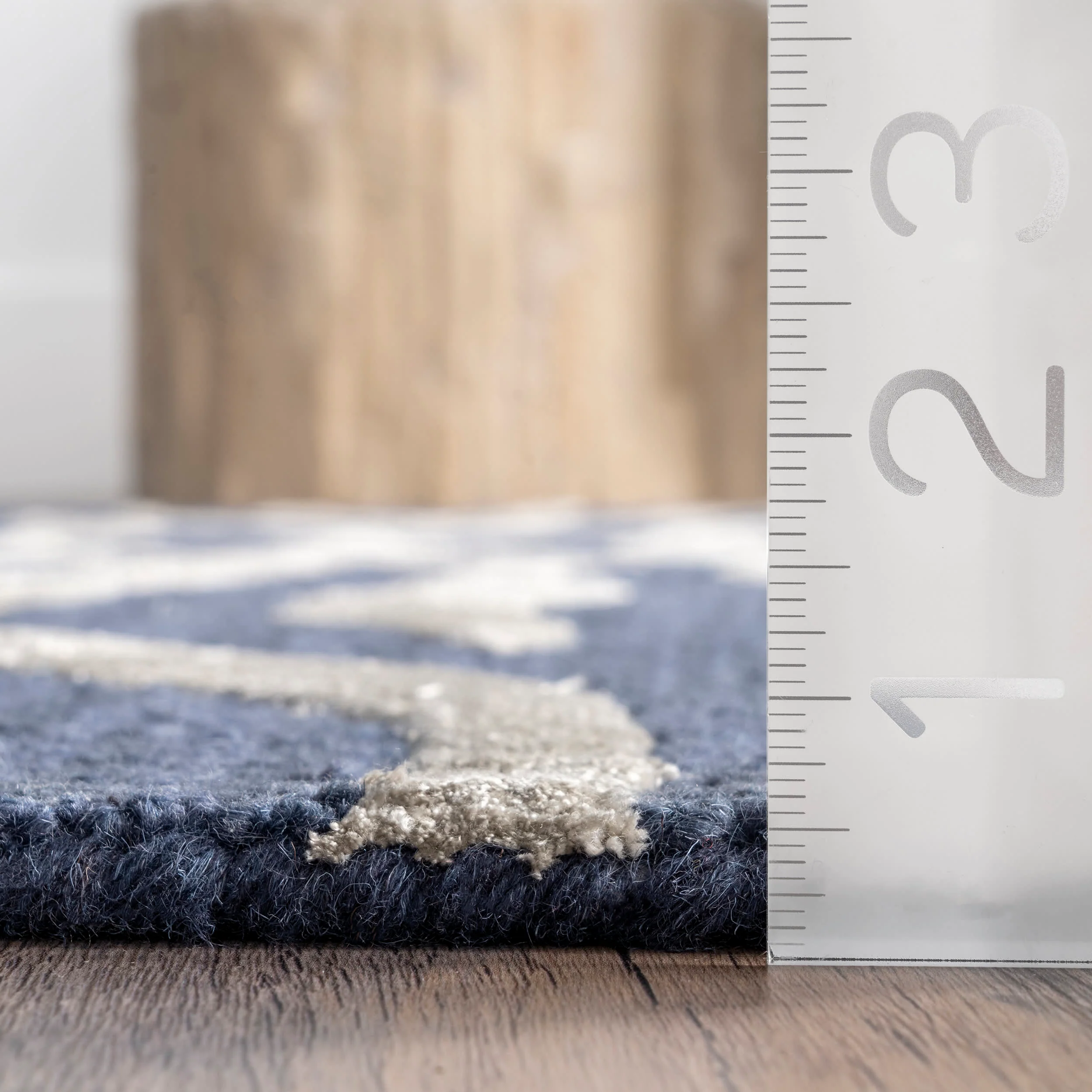 Kylie Wool-Blend Zebra Rug | Blue - Image 5