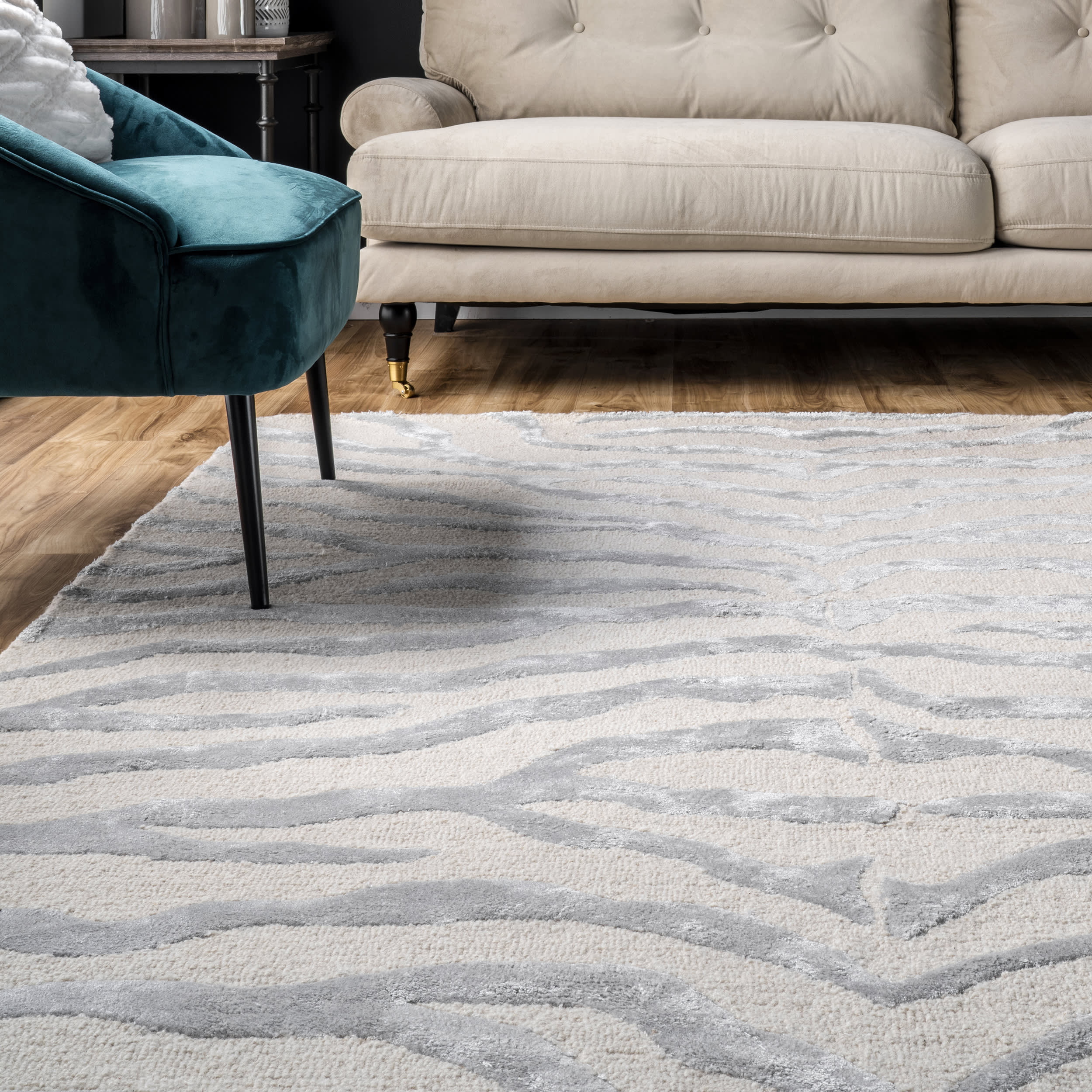 Kylie Wool-Blend Zebra Rug | Grey - Image 4