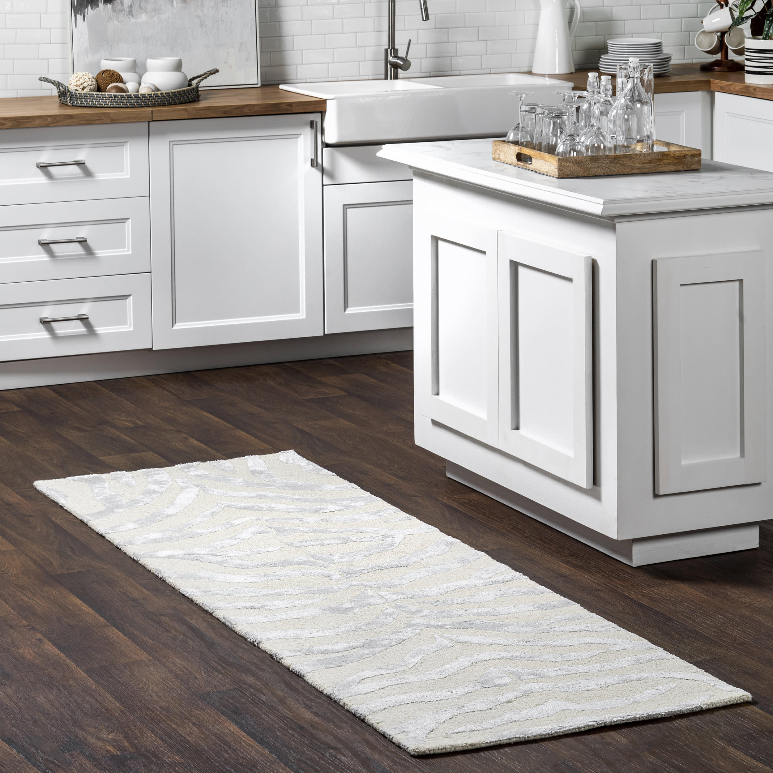 Kylie Wool-Blend Zebra Rug | Grey - Image 2